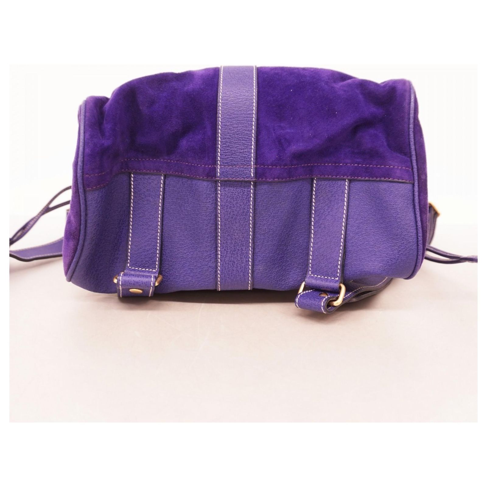 Gucci Deep Purple Suede Backpack Gucci Suede Studded Large Jackie Shoulder Bag Purple 1312226  main image 4