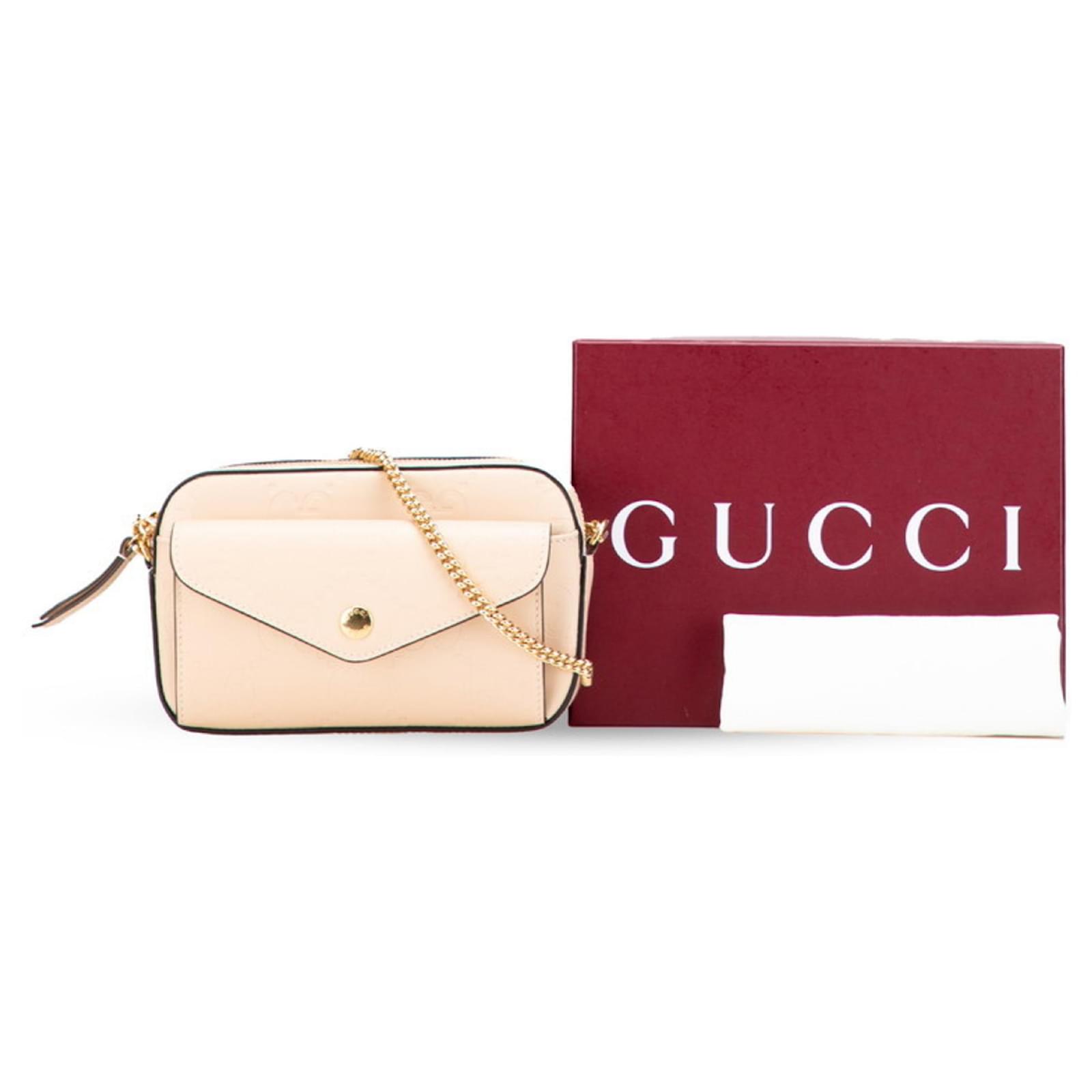 Gucci GG Super Mini Shoulder Bag Beige Leather ref.JC2572122 (Sold