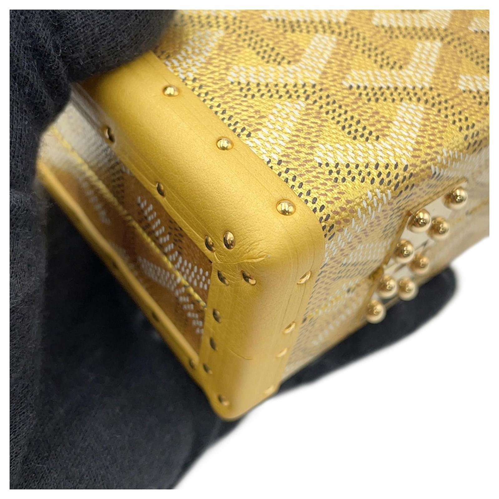 Goyard Minaudière Shoulder Bag Golden Yellow Leather Plastic ref