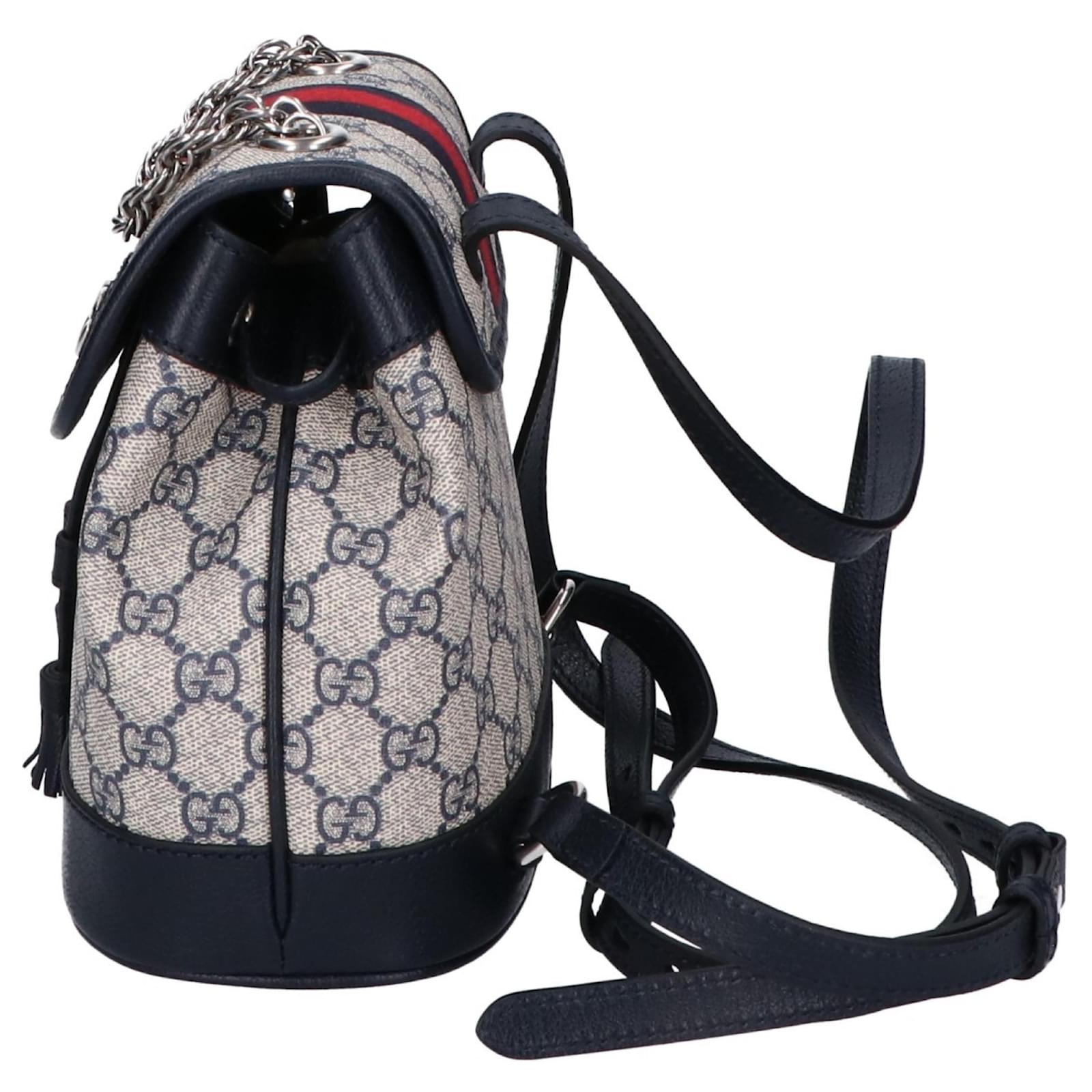 GUCCI 795221 Ophidia GG Supreme Mini Backpack Navy blue Plastic