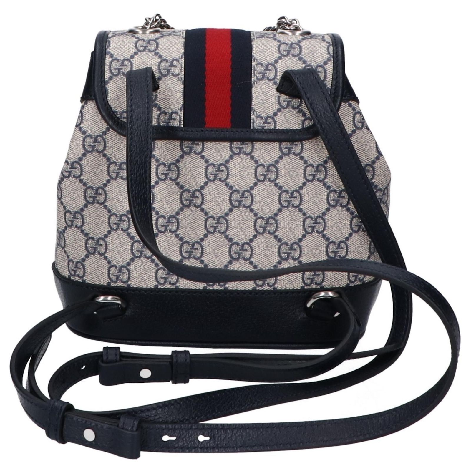 GUCCI Ophidia Mini Backpack Daypack 795221 Gray / navy GG Supreme Canvas Women Gucci Ophidia GG Supreme Canvas Small Backpack main image 3