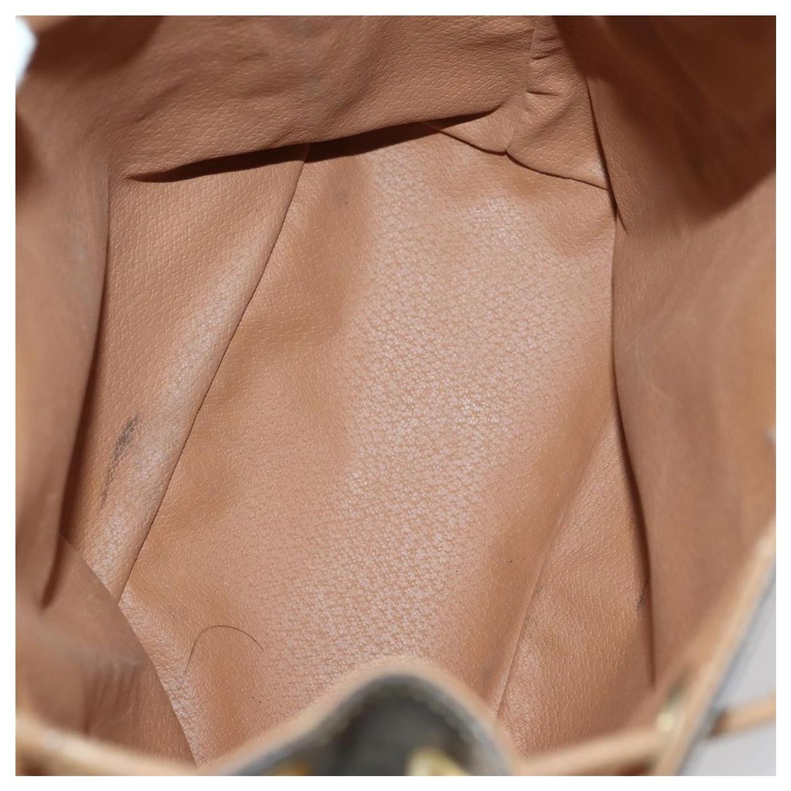 CELINE Macadam Canvas Backpack Silver Auth 146658 Céline CELINE Macadam Canvas Backpack PVC Leather Brown Gold  main image 2