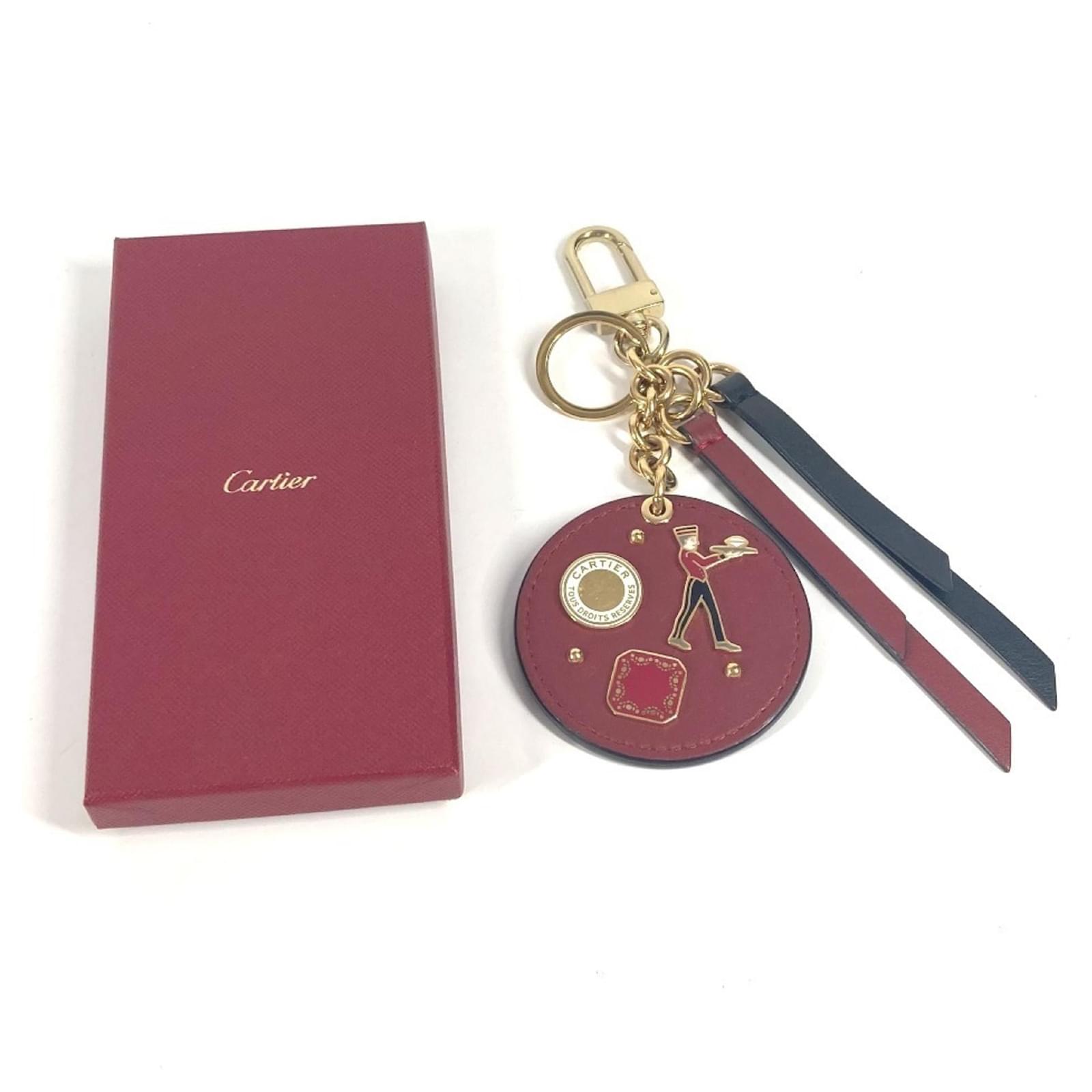 Cartier Diabolo de Cartier Medallion Key Ring Bag Charm Red