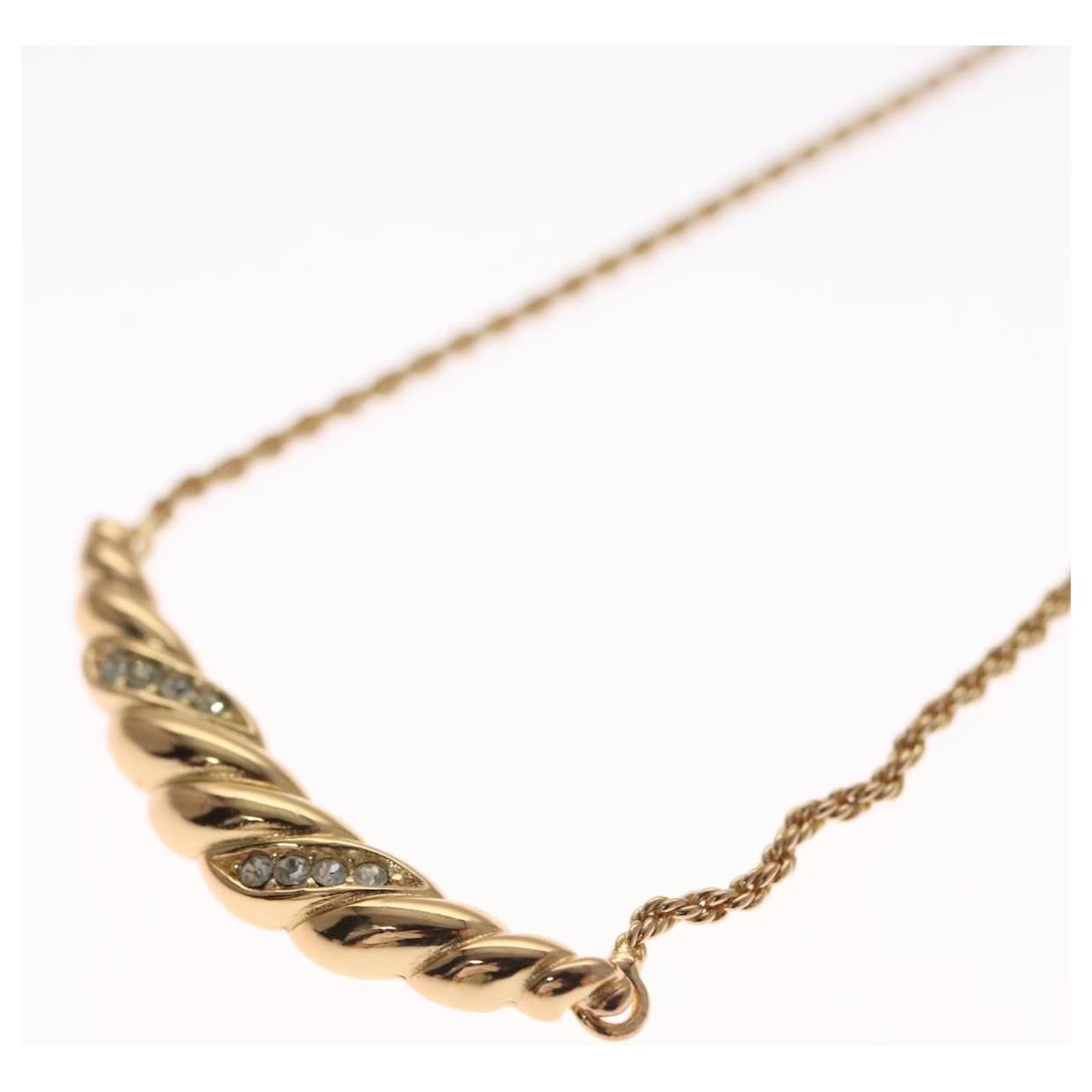 Pendentif Cœur Vintage Années 90 Doré et Cristal Bleu Ciel