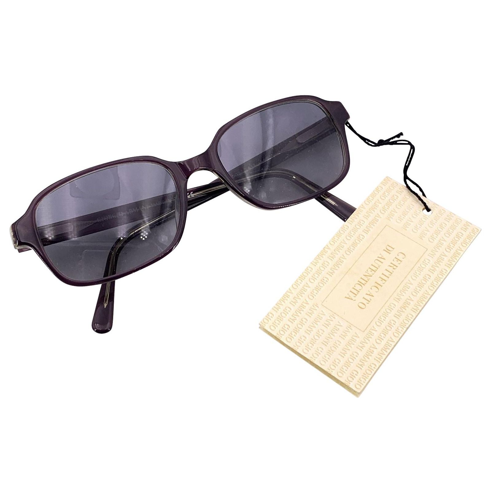 Giorgio Armani Vintage Rectangle Unisex Purple Sunglasses 54  display picture 1