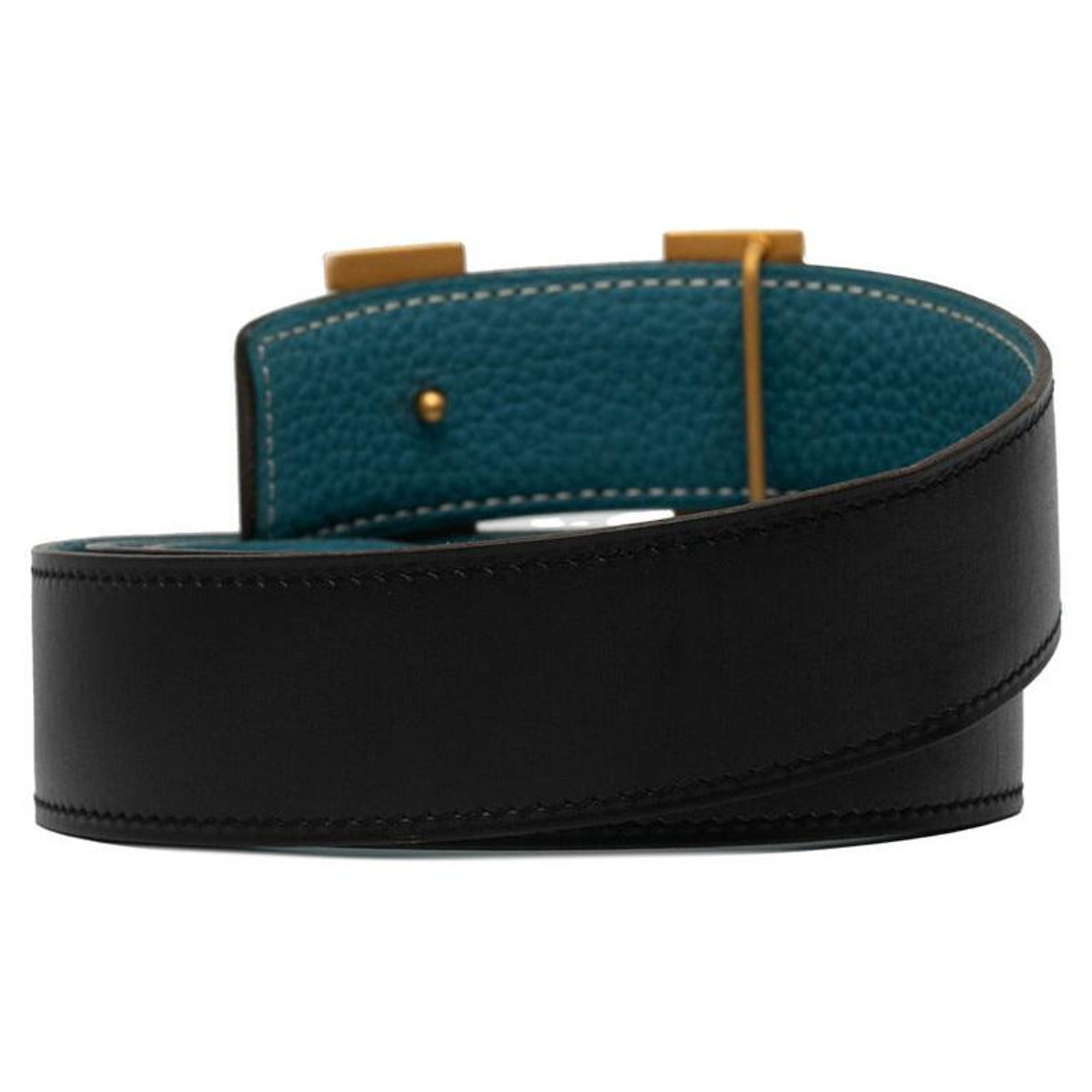 Hermès Hermes Constance H Belt Box Calf Togo Belt Black  display picture 1