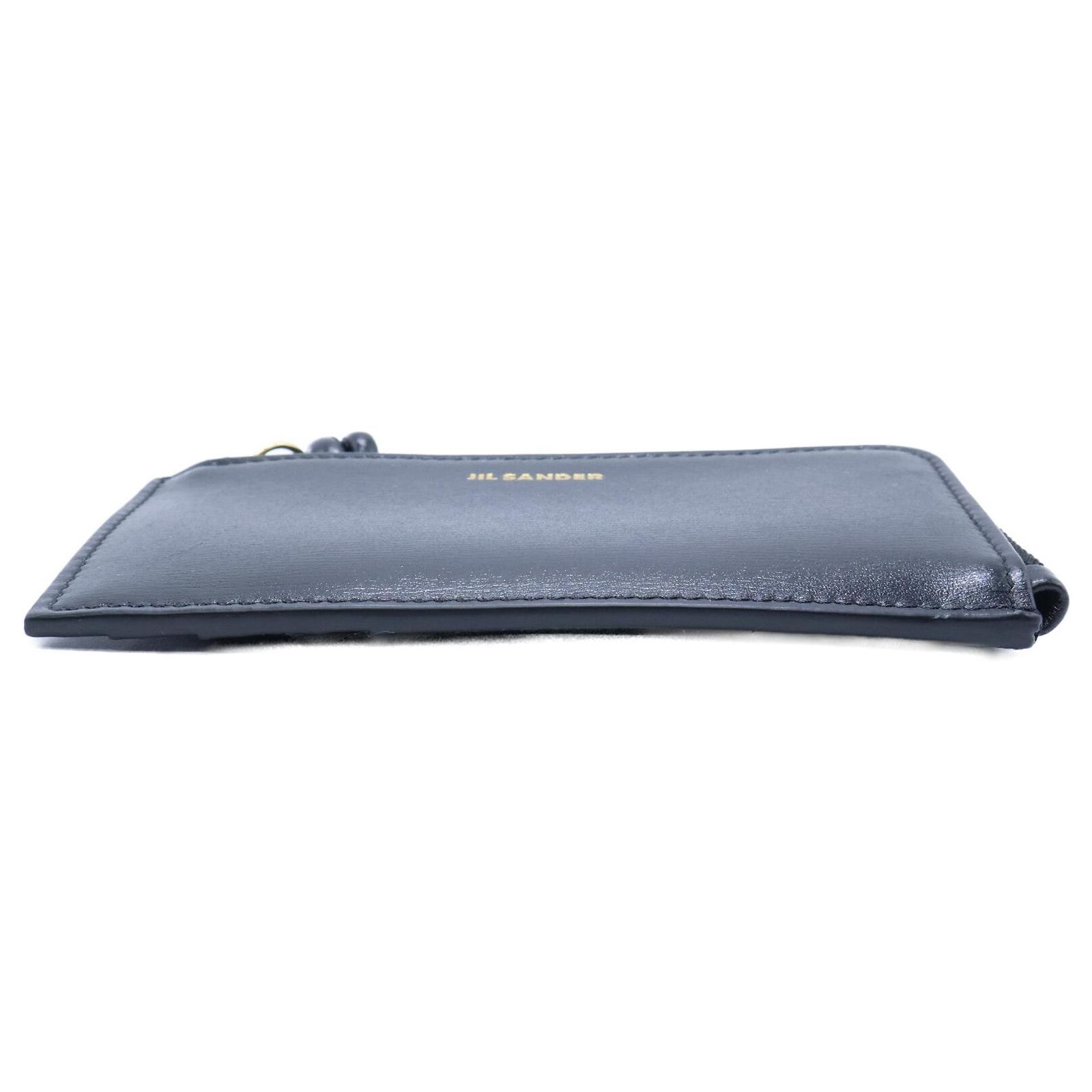 Jil Sander GIRO ENVELOPE EW Leather Coin Case Black ref.JC2583096 