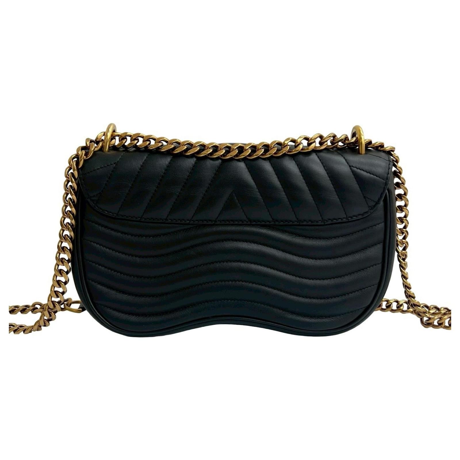 Louis Vuitton New Wave Leather 2-Way Chain Shoulder Bag Black ref