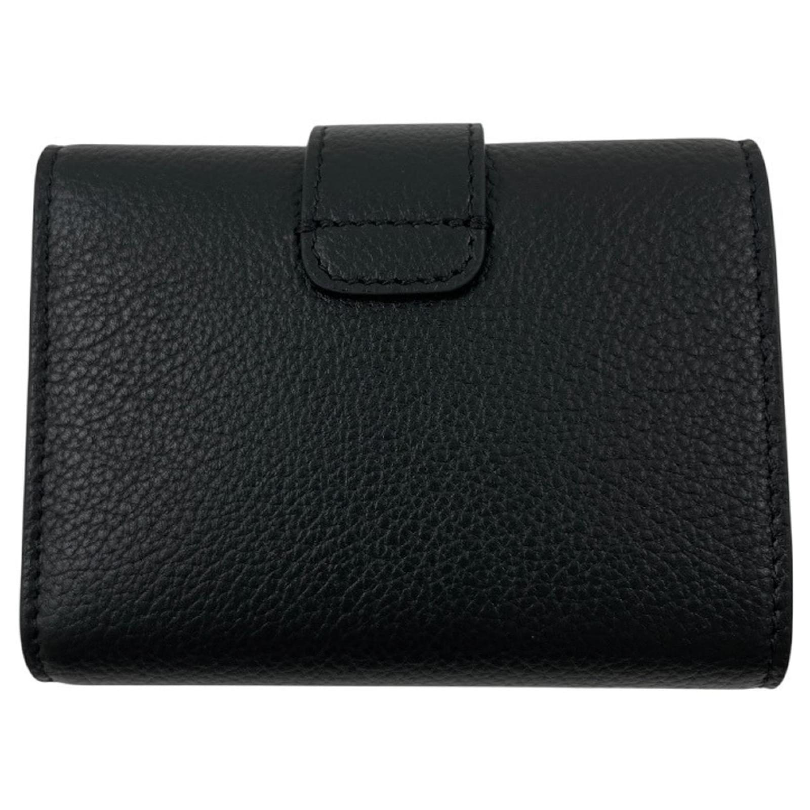 Céline Celine Nino Fine Strap Wallet Black Leather ref.JC2584504