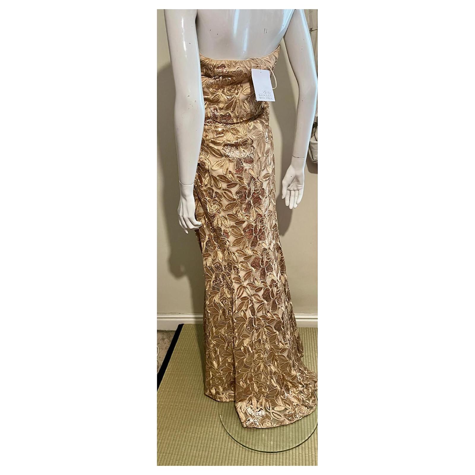 badgley mischka gold sequin dress Gold Sequin Sheath