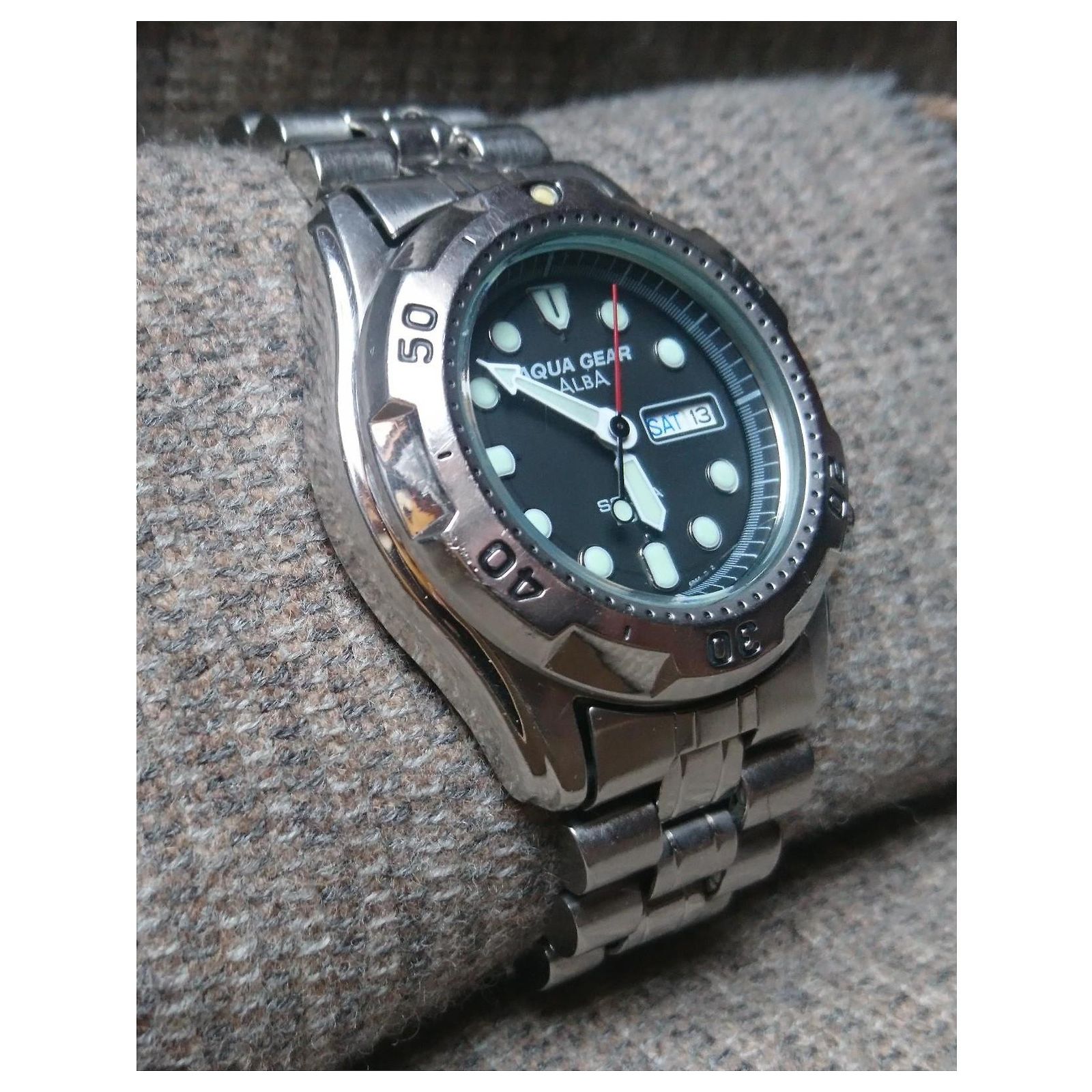 Aqua Gear Quartz Seiko Alba Diver Vintage Watch GEAR AQUA ALBA 