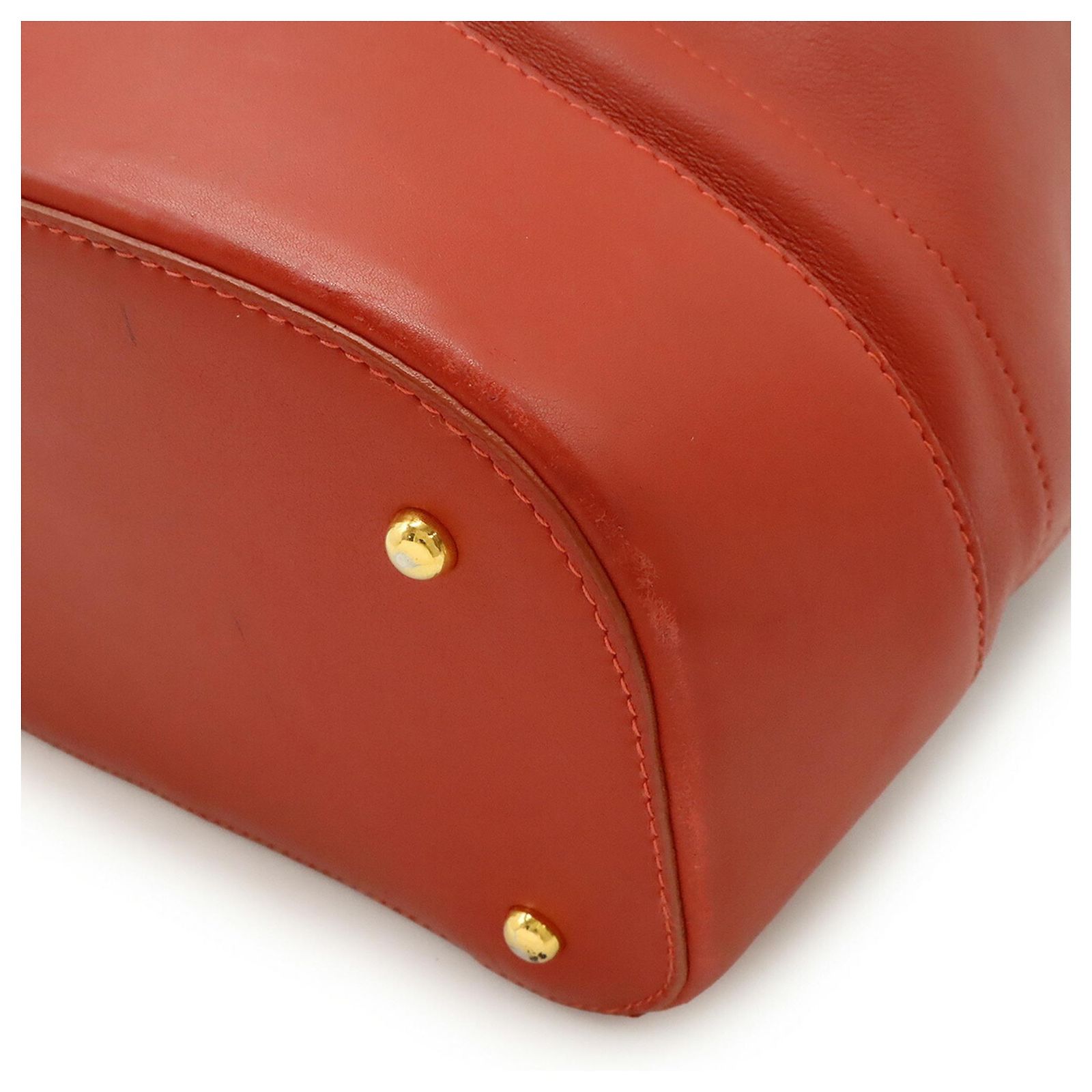 LOEWE Backpack Leather Red Gold Auth sw283 Sold Loewe Amazona 28 160th Anniversary Red Suede Badges  main image 4