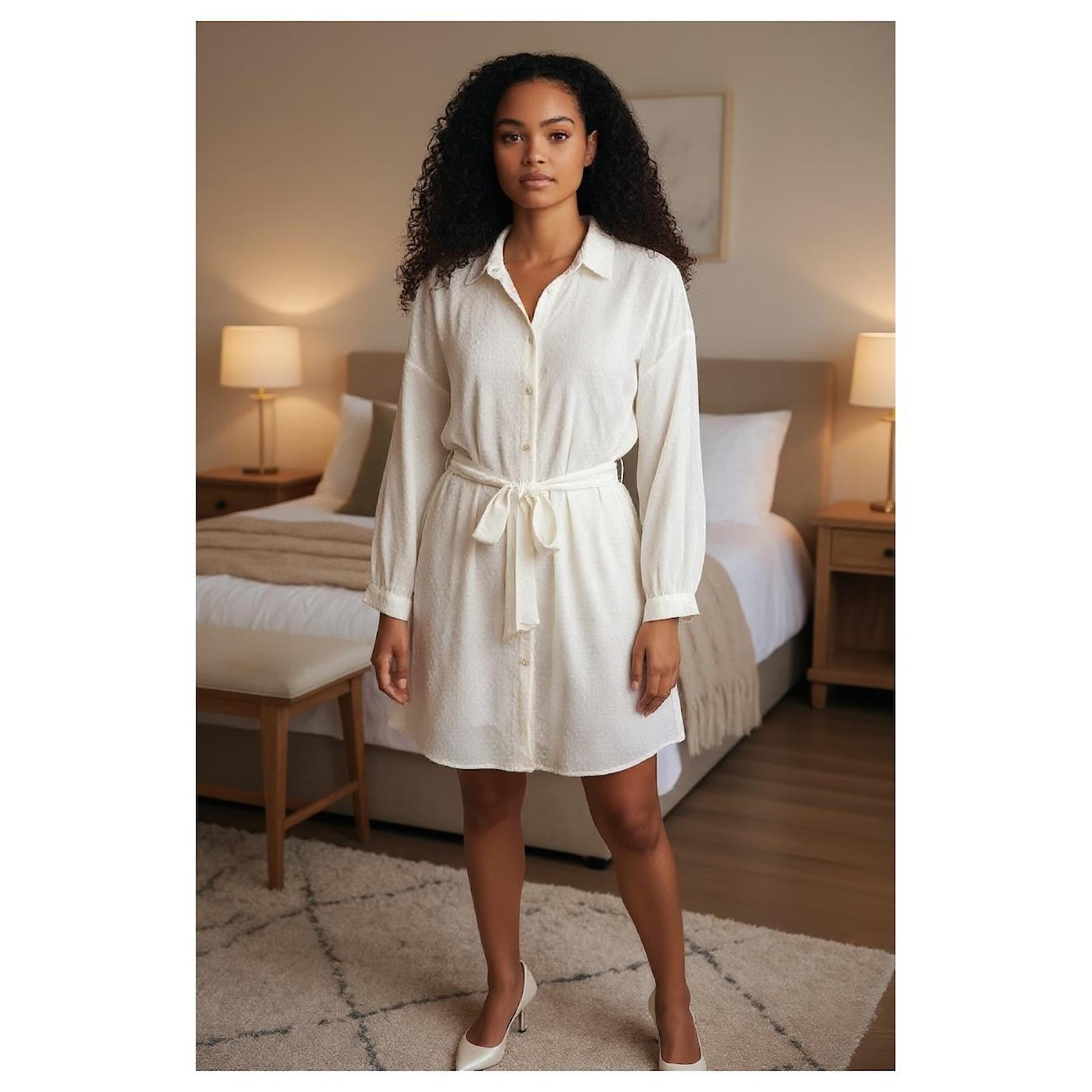 maje cream dress Ecru dress Maje - new with tag - Size 36 Cream Viscose ref.2585575