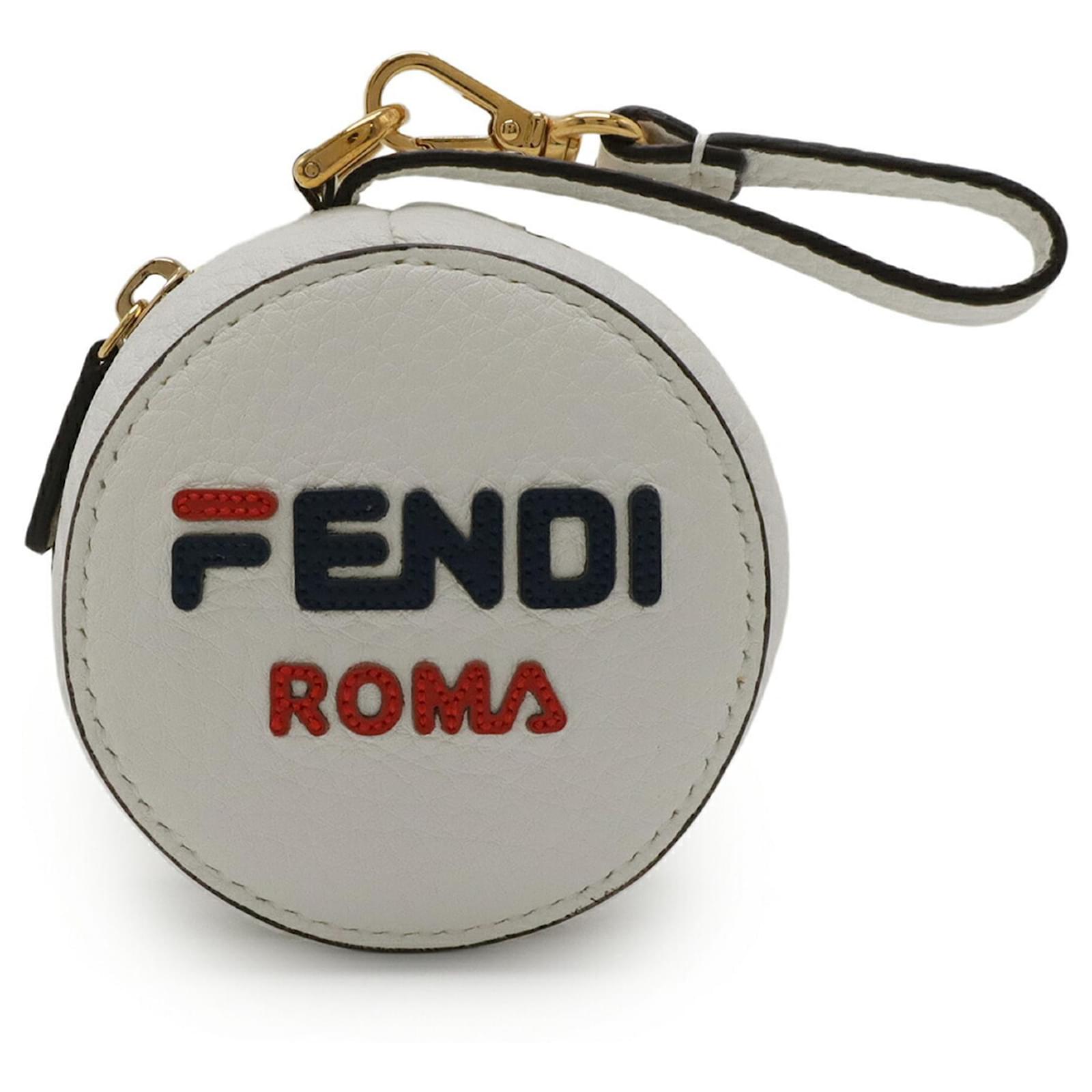 Sac à dos Fendi Fendimania Collaboration FILA Cuir Nylon Blanc