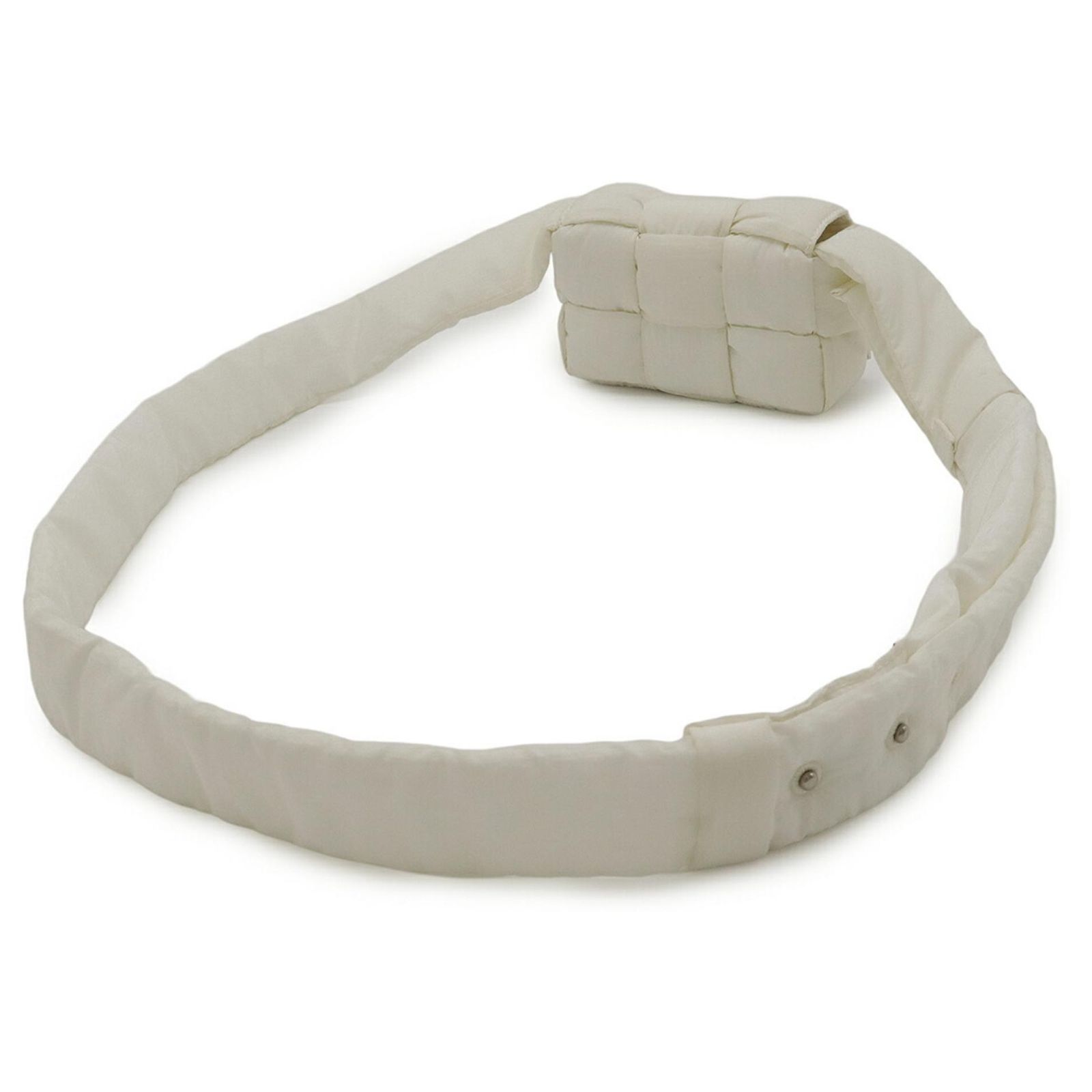 Bottega Veneta Candy Padded Tech Cassette Shoulder Bag White Nylon 