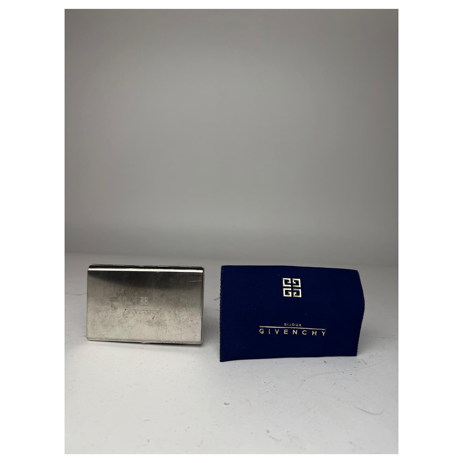givenchy cigarette case Vintage Givenchy Metal Card Holder / Cigarette Case Silver Silvery  ref.2586535