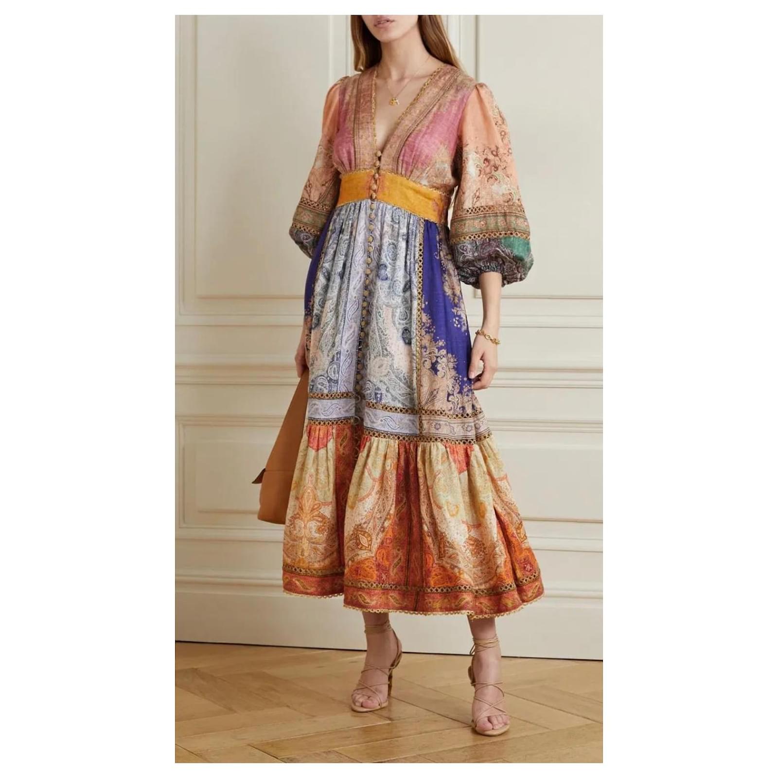Zimmermann Zimmerman Linen Dress Size 1 Multiple colors ref.2586635 - Joli Closet Zimmermann Zimmerman Linen Dress Size 1 Multiple colors ref.2586635 - Joli Closet