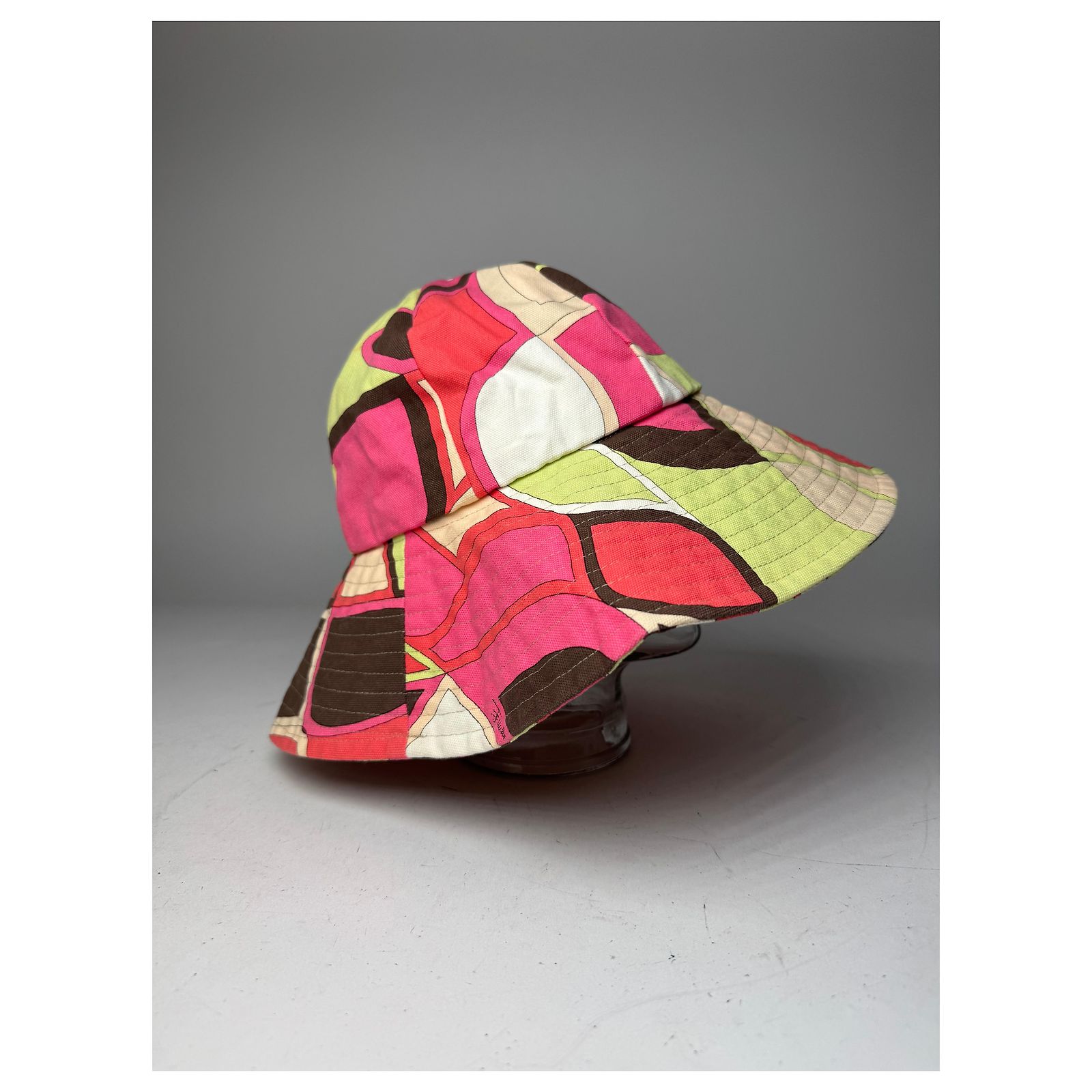 Vintage Emilio Pucci Multi-Color Patterned Bucket Hat Vintage Emilio Pucci Multicolor Panama Hat Multiple colors  main image 2