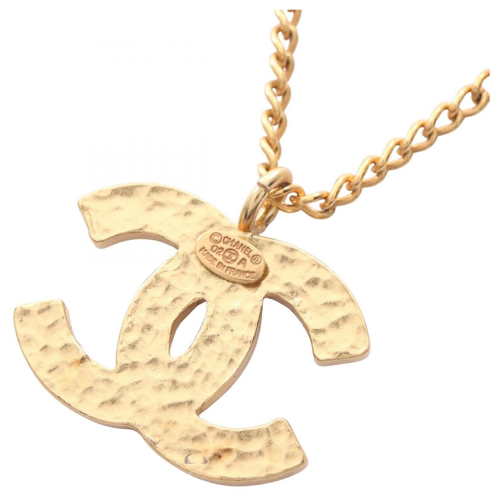 アクセサリー CHANEL Coco Mark Golden CHANEL Coco Mark Necklace Black Golden Gold-plated ref.JC2590355