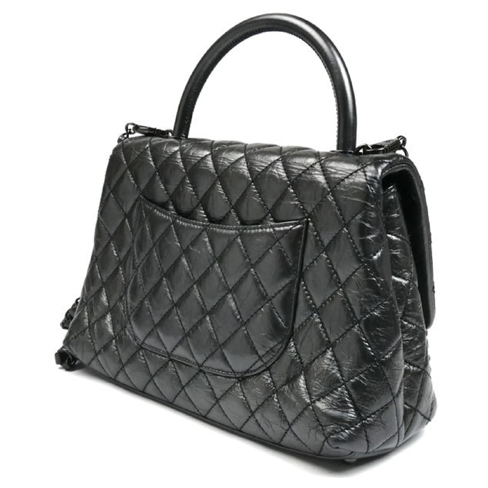 CHANEL Coco Handle 29 Aged Calfskin 2-Way Shoulder Bag Black
