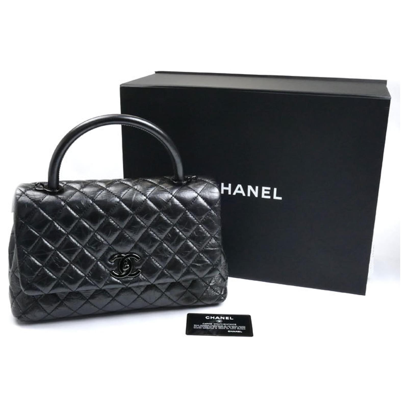 CHANEL Coco Handle 29 Aged Calfskin 2-Way Shoulder Bag Black