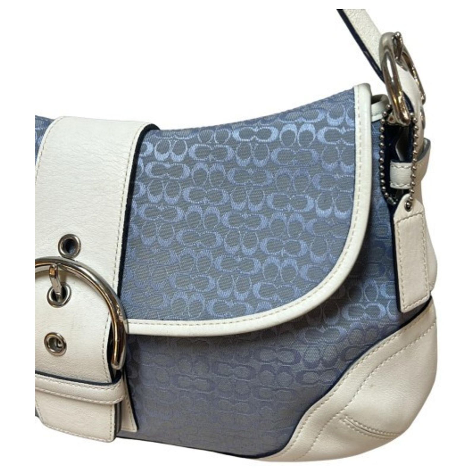 COACH Mini Signature Soho Shoulder Bag Blue Leather ref.JC2593239 