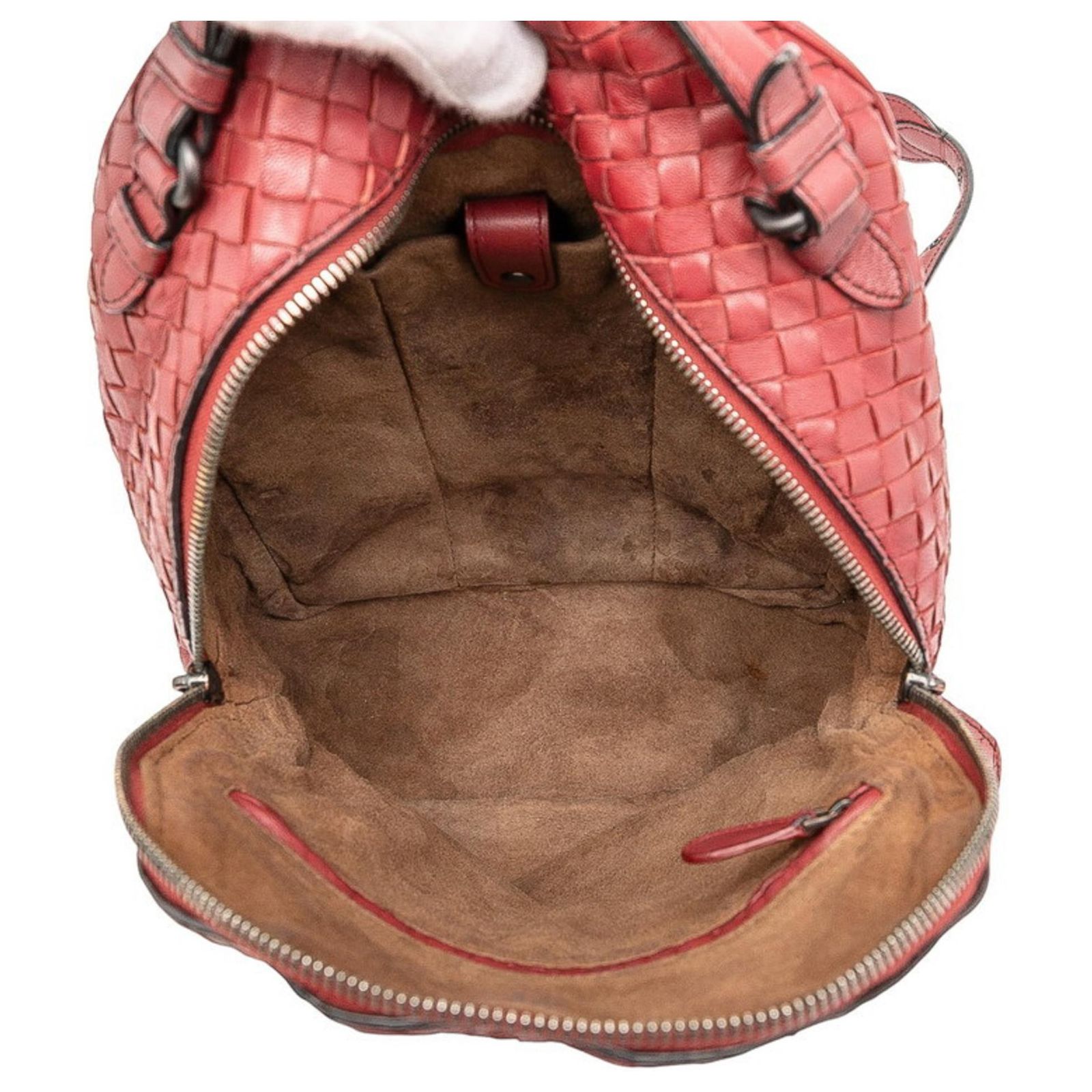 BOTTEGA VENETA Red Intrecciato Backpack Bottega Veneta Intrecciato Backpack Red Dark red Leather ref  main image 3