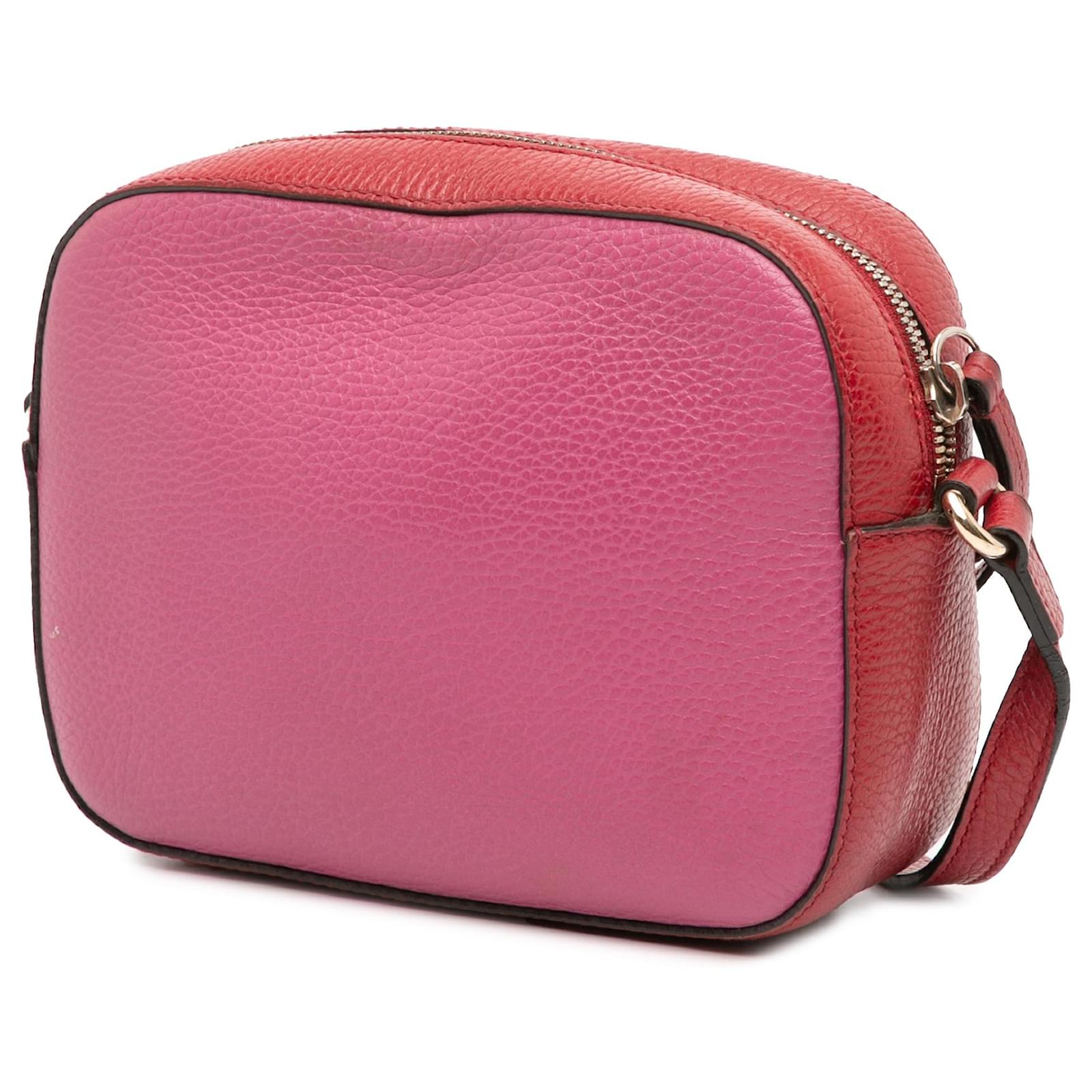 Gucci Pink Small Bicolor Leather Soho Disco Crossbody Pony-style