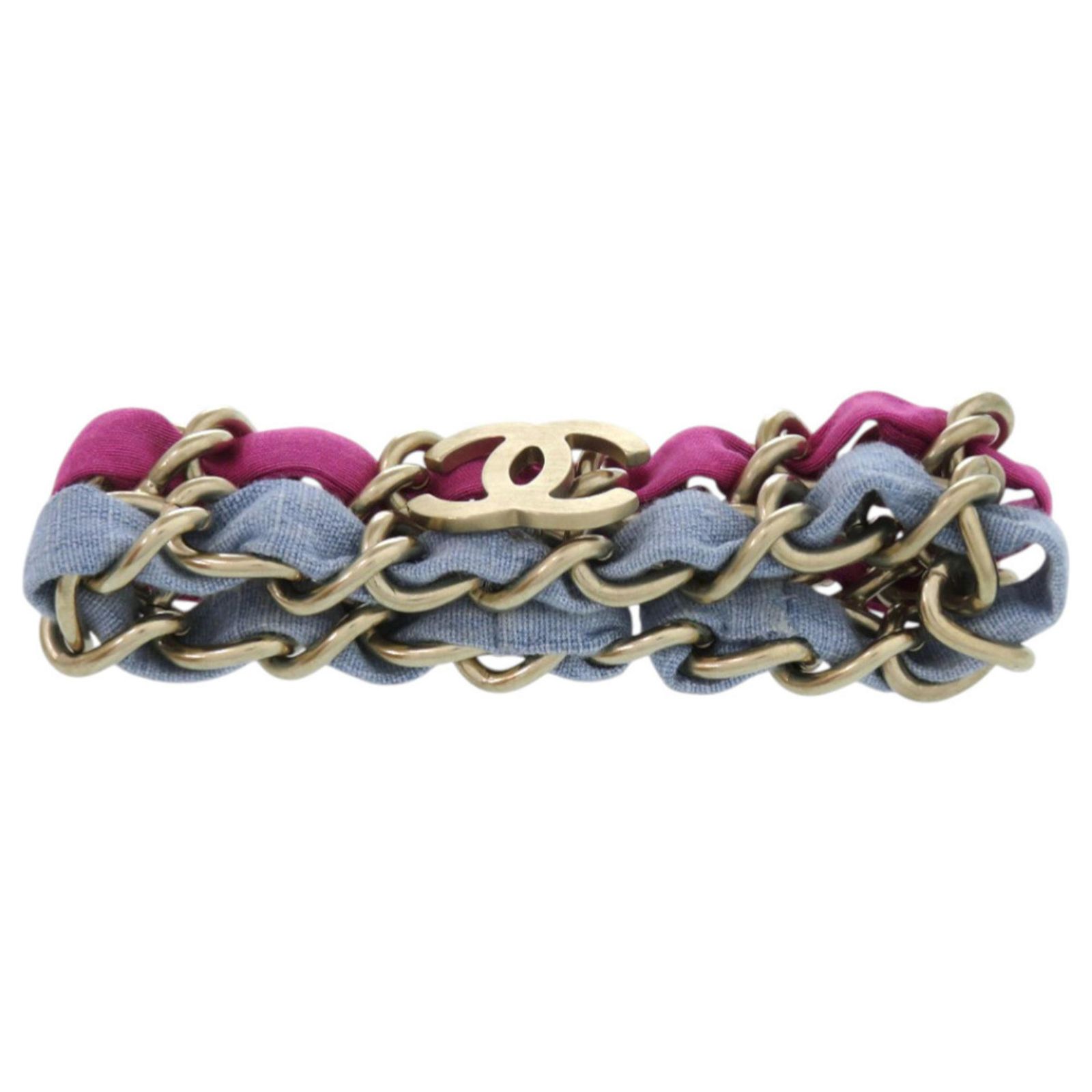 Chanel 2-Strand Chain Coco Mark Bracelet Purple Light blue  display picture 2
