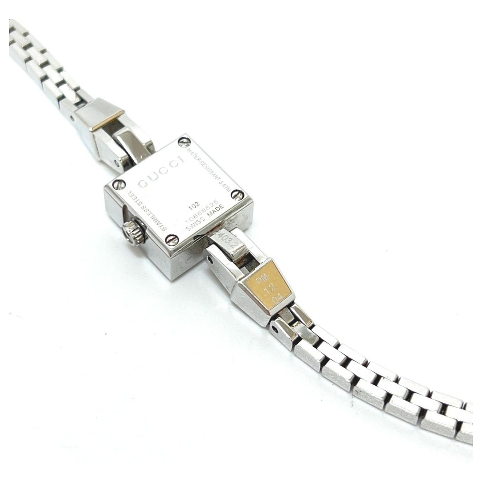 Gucci 102 G Mini Square Chain Quartz Watch Silvery ref.JC2595655