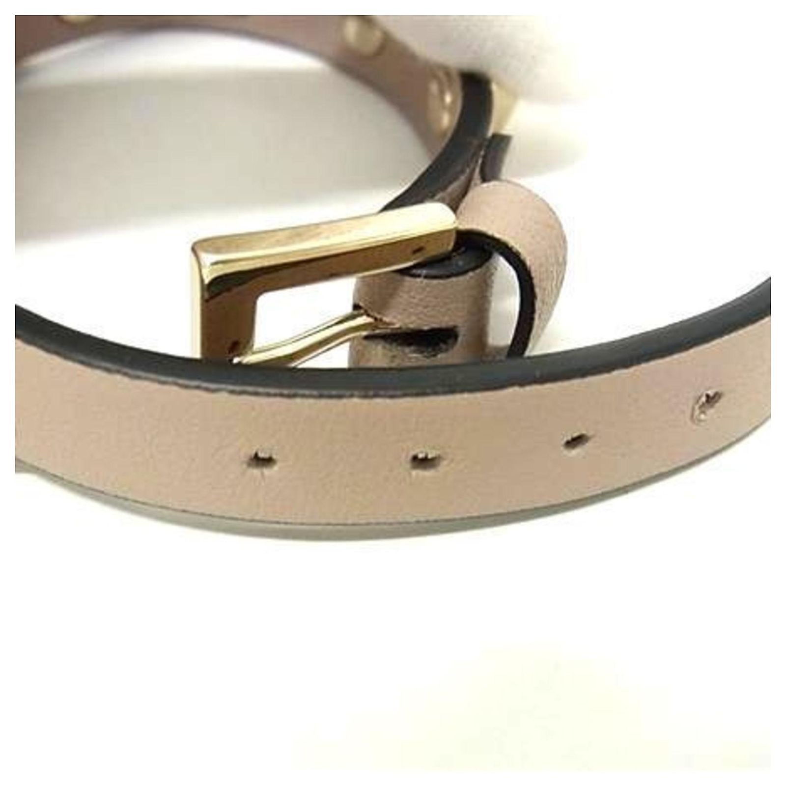 Valentino Garavani logo belt bracelet in beige and pink leather for women. Leather bracelet Valentino Garavani Beige in Leather - 45594962 main image 2
