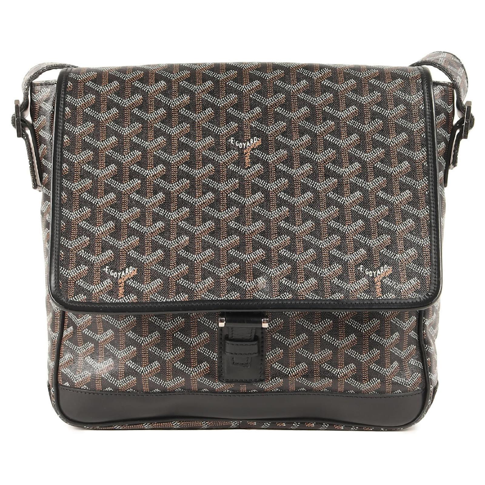 Goyard Grand Bleu MM Shoulder Bag Brown Leather Plastic ref