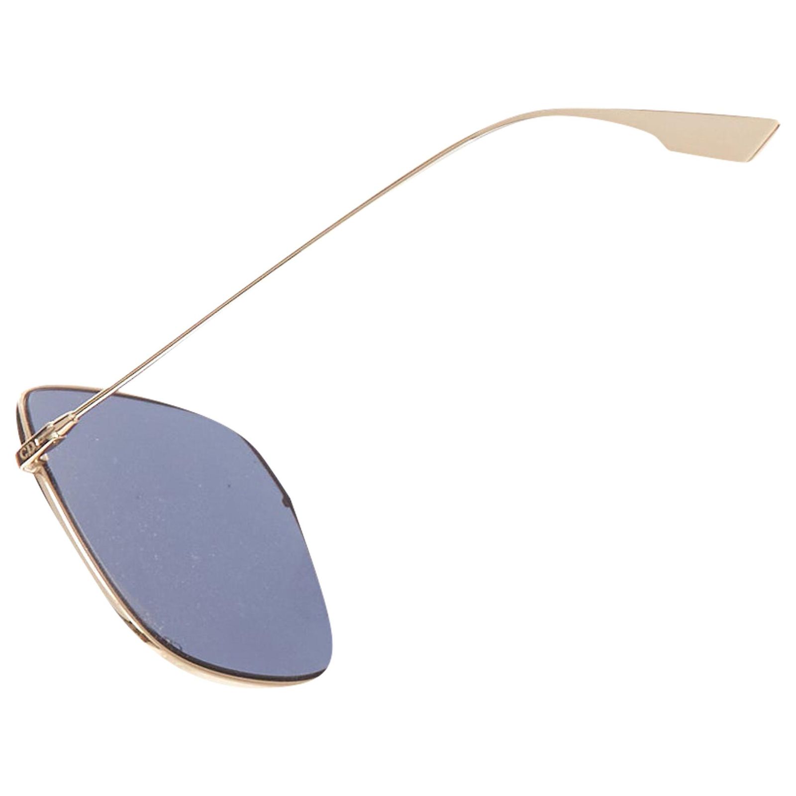 CHRISTIAN DIOR LKSA9 CD logo gold trim blue square frame sunnies Pre-loved Christian Dior LKSA9 Square Sunglasses - £220 main image 4