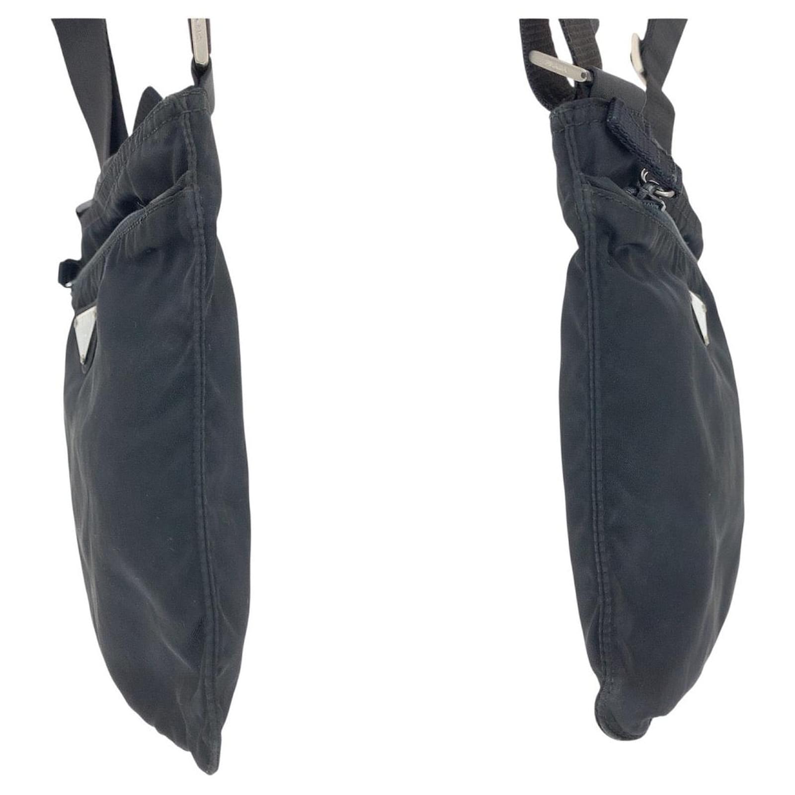 Prada Nylon Tessuto Triangle Logo Shoulder Bag Black ref.2603976