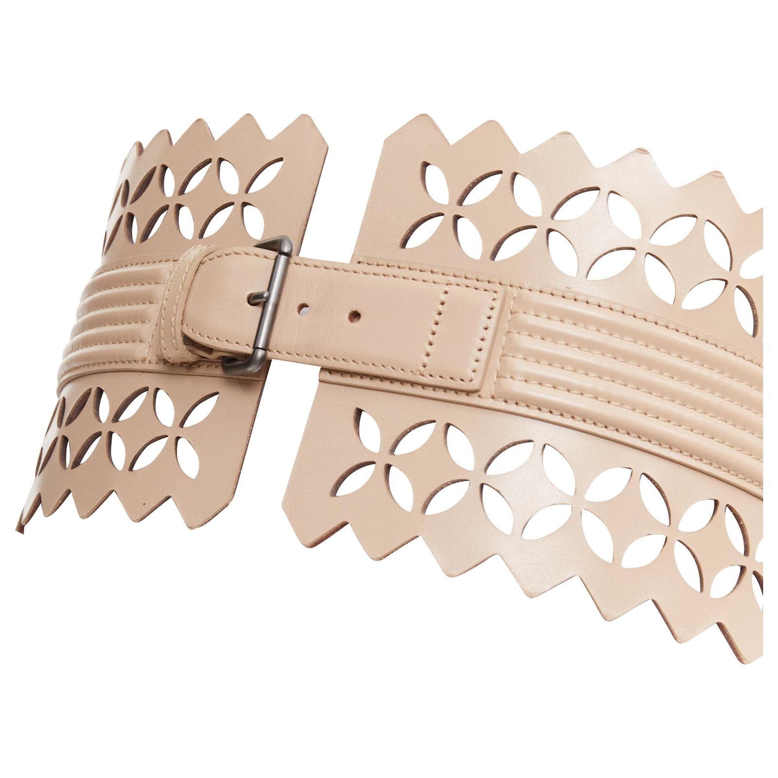 Alaïa Alaia Vienne leather laser cut detail cinched corset  display picture 1