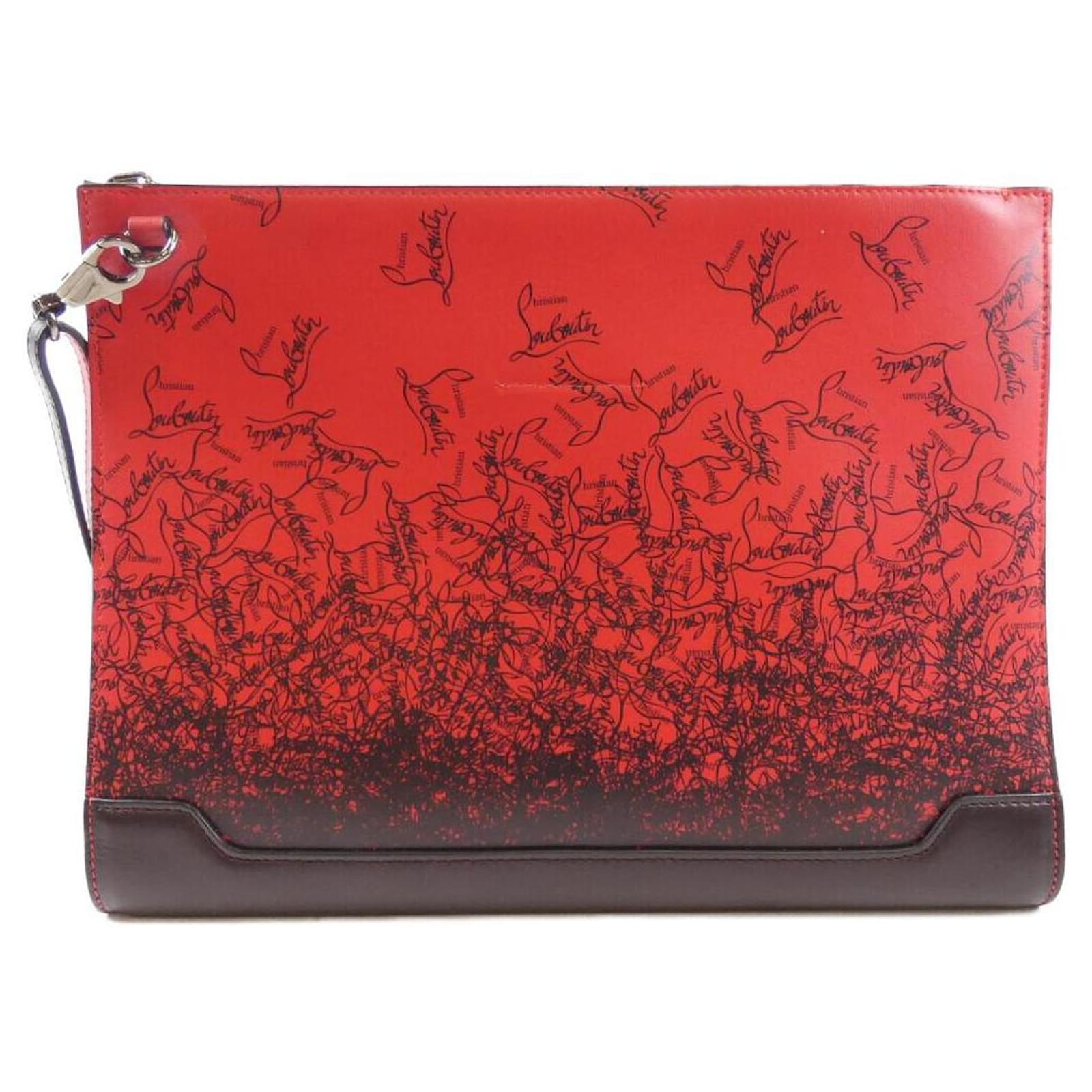 Christian Louboutin SKY POUCH Calf Bag Black Leather ref.2605777
