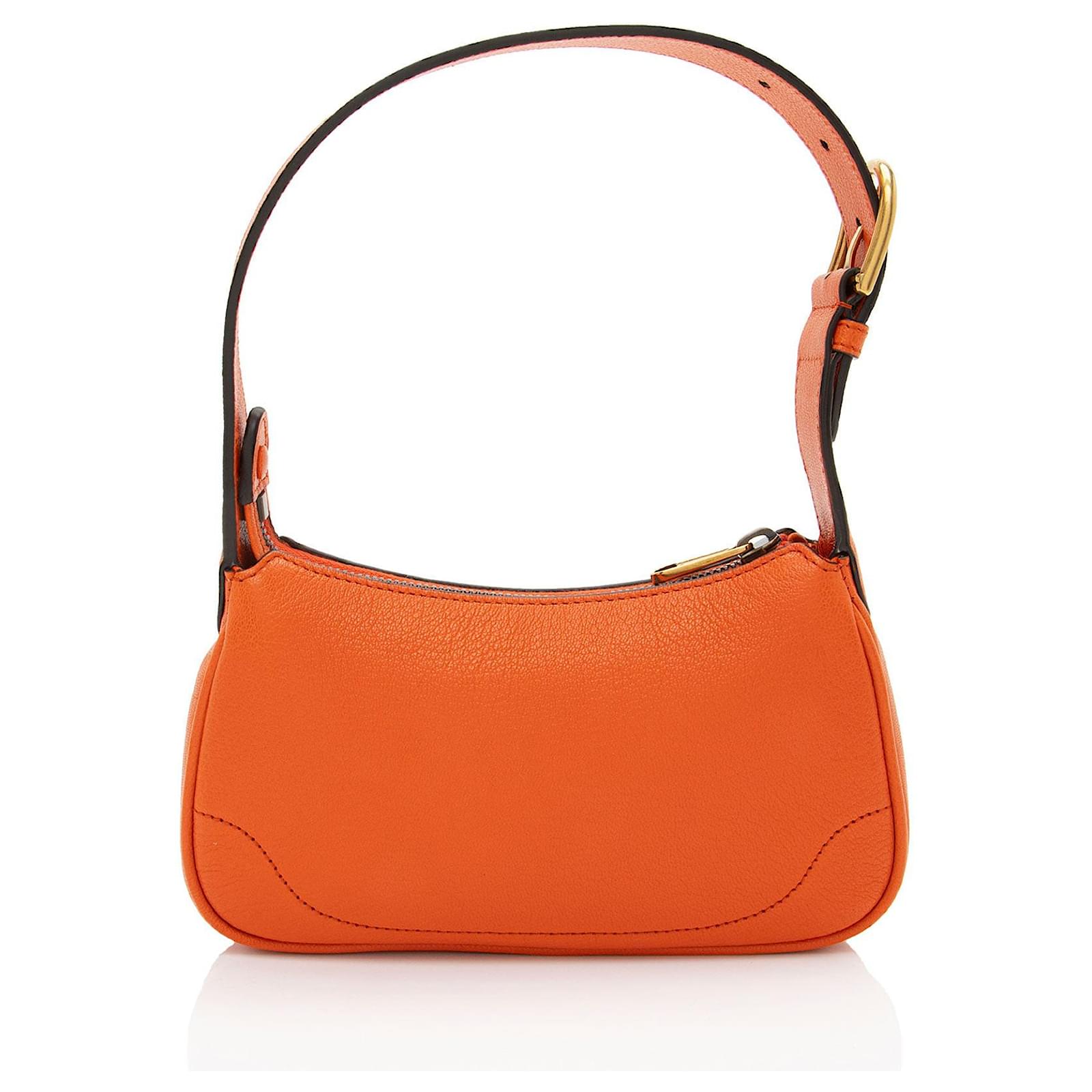 Gucci Goatskin Aphrodite Mini Shoulder Bag Orange Leather ref