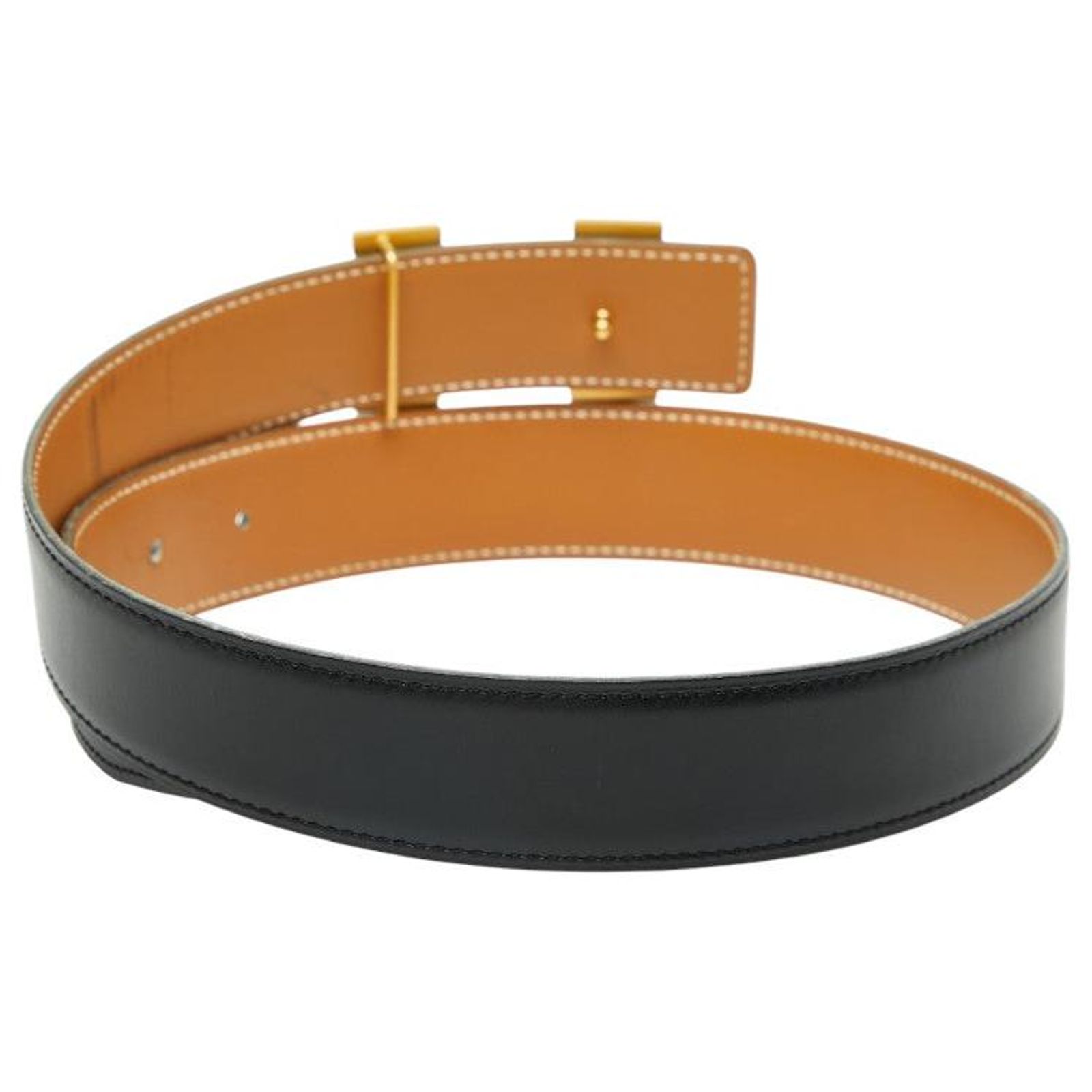 Hermes Constance60 Box Calf Courchevel Reversible Belt Pre-Owned Hermes Belt Reversible HERMES Constance Size 95 H  main image 3