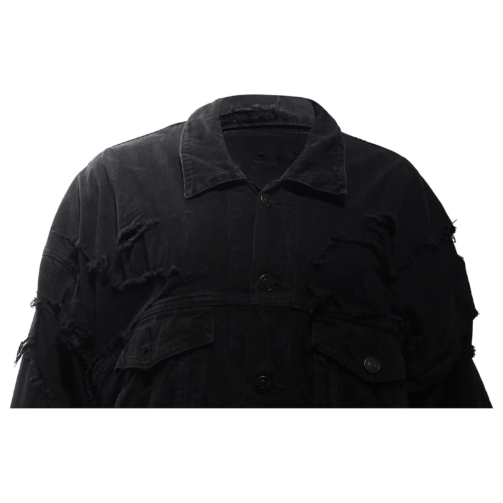 Balenciaga Unity Sports Icon Patchwork Denim Jacket in Black