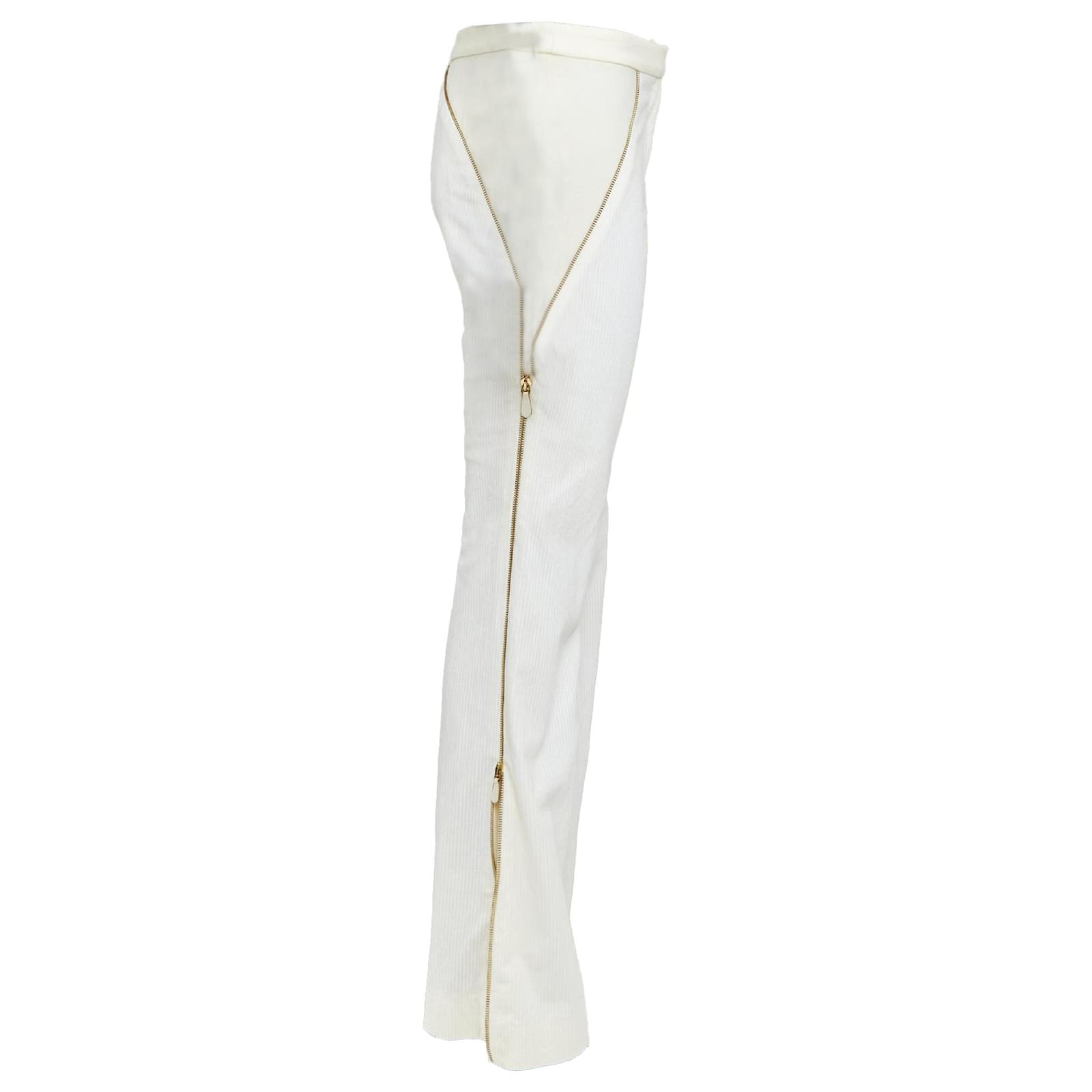 Alexander McQueen Vintage cotton blend zipper side flare pants  display picture 1