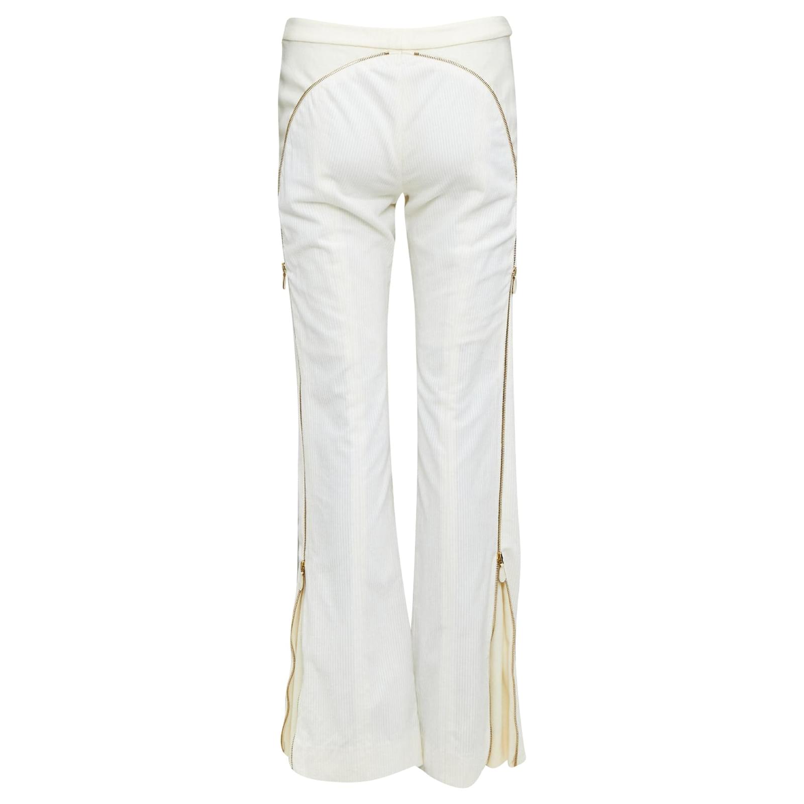 Alexander McQueen Vintage cotton blend zipper side flare pants  display picture 1