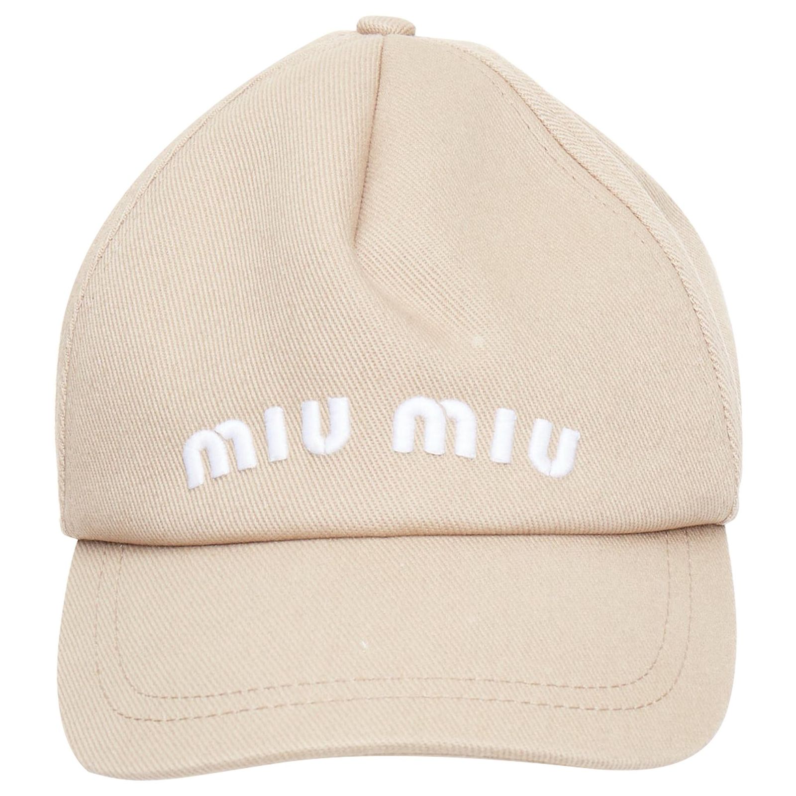 MIU MIU 2023 Drill khaki white cotton twill white logo 