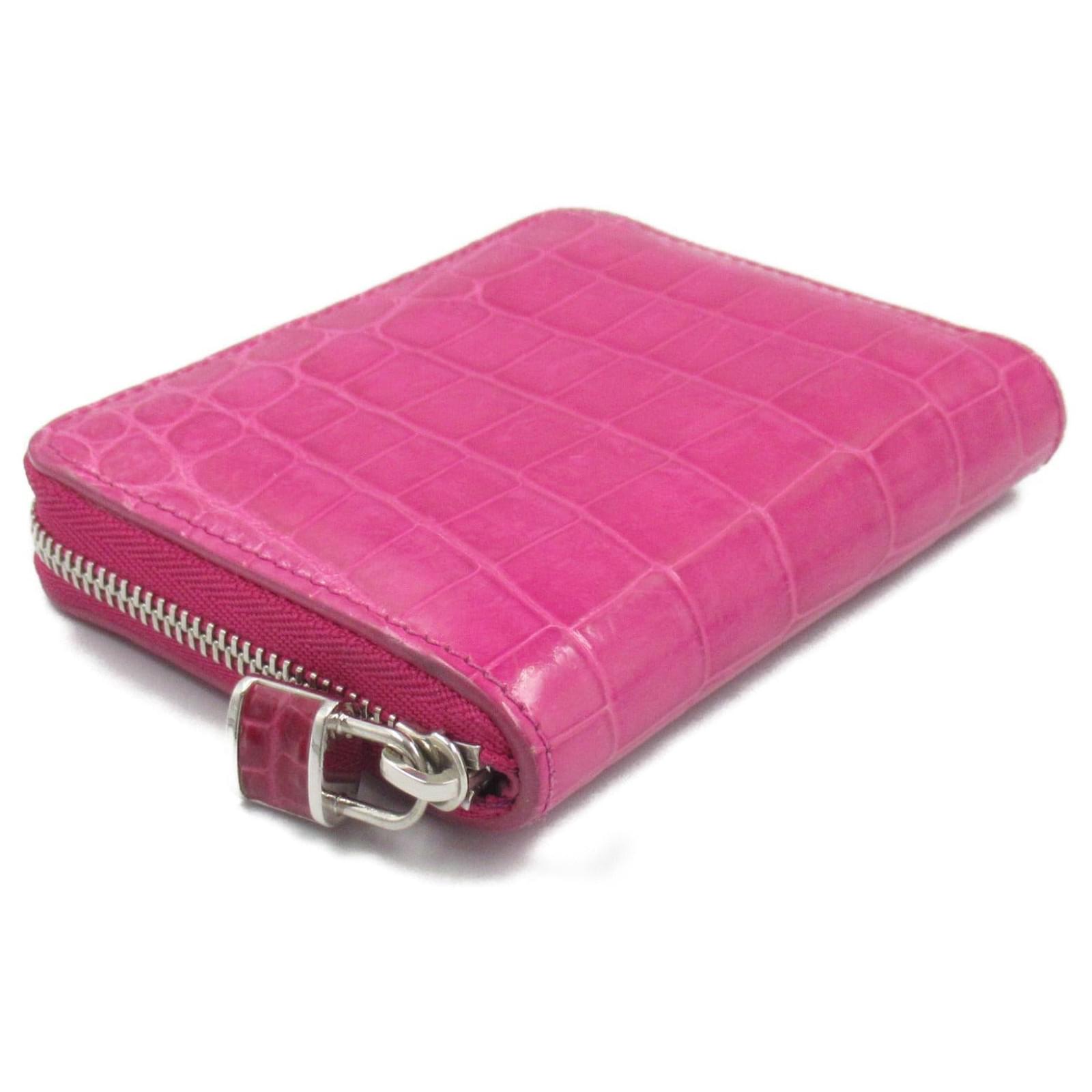 Louis Vuitton Zippy Coin Purse Crocodile Coin Case Pink Leather