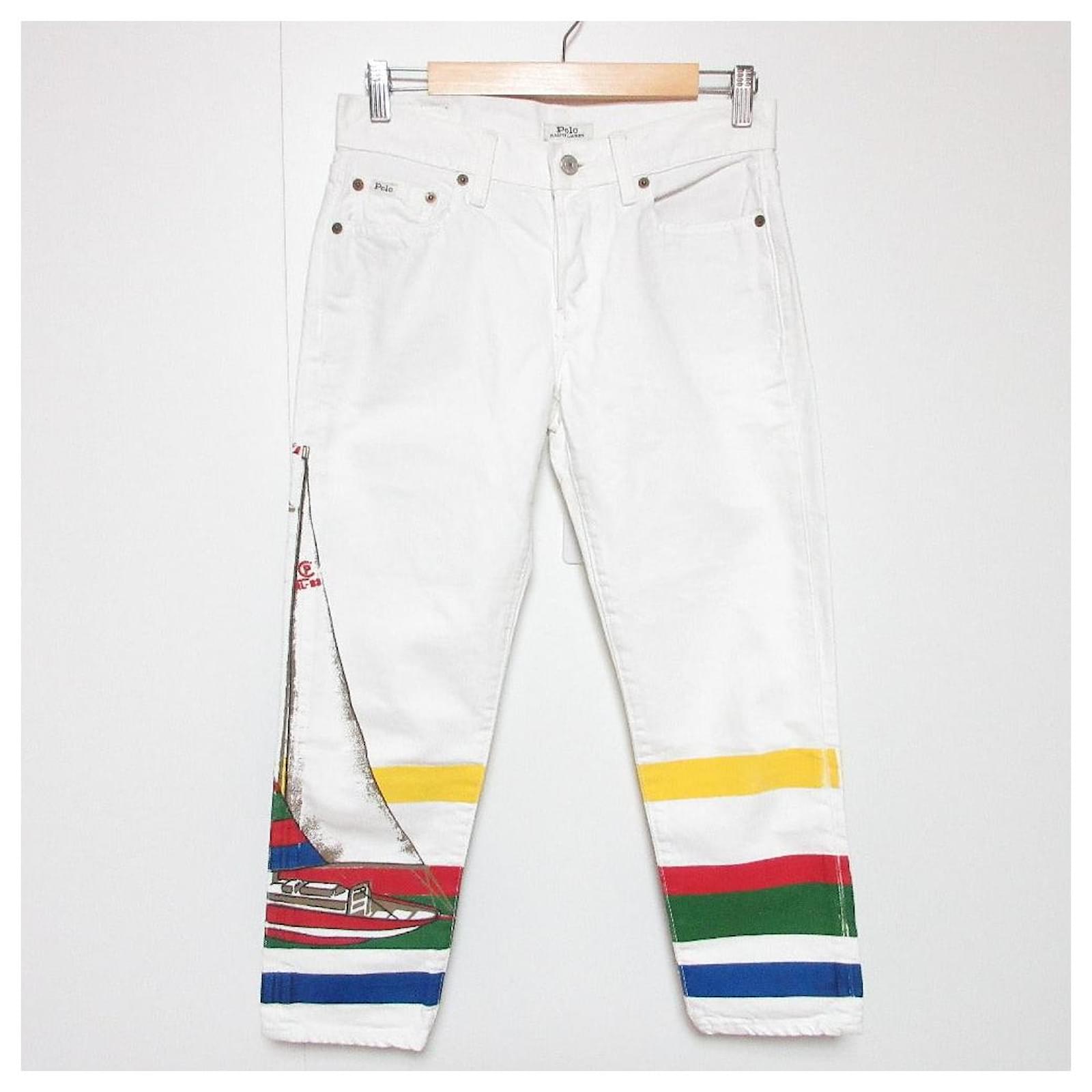 Polo Ralph Lauren AVERY BOYFRIEND CP93 Denim Pants White ref