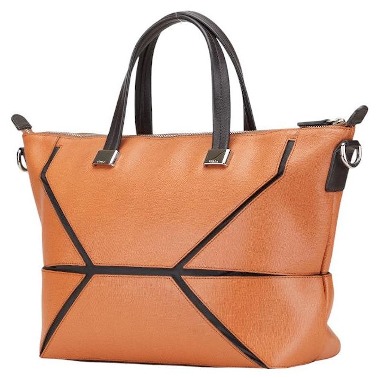 Furla Puzzle Leather 2way bag Brown ref.2613744 - Joli Closet