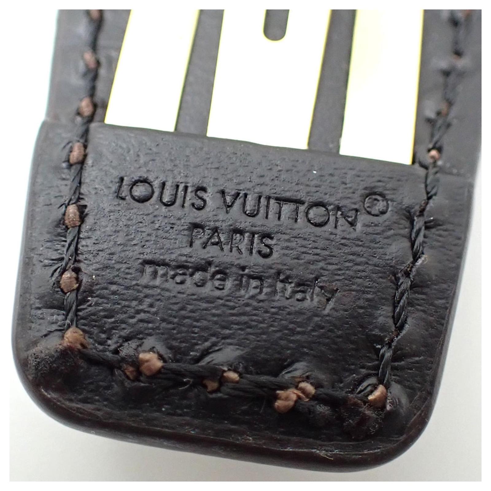 Louis Vuitton LV Backstage Mini Hair Clip Brown Patent leather
