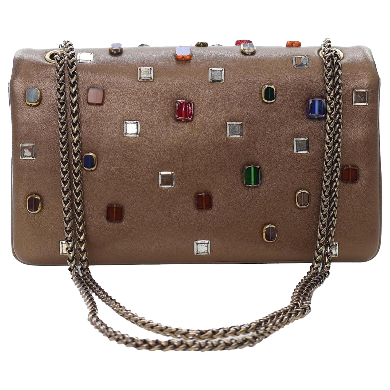 Chanel Brown Paris Byzance Gripoix Bijoux Reissue 2.55 Calfskin