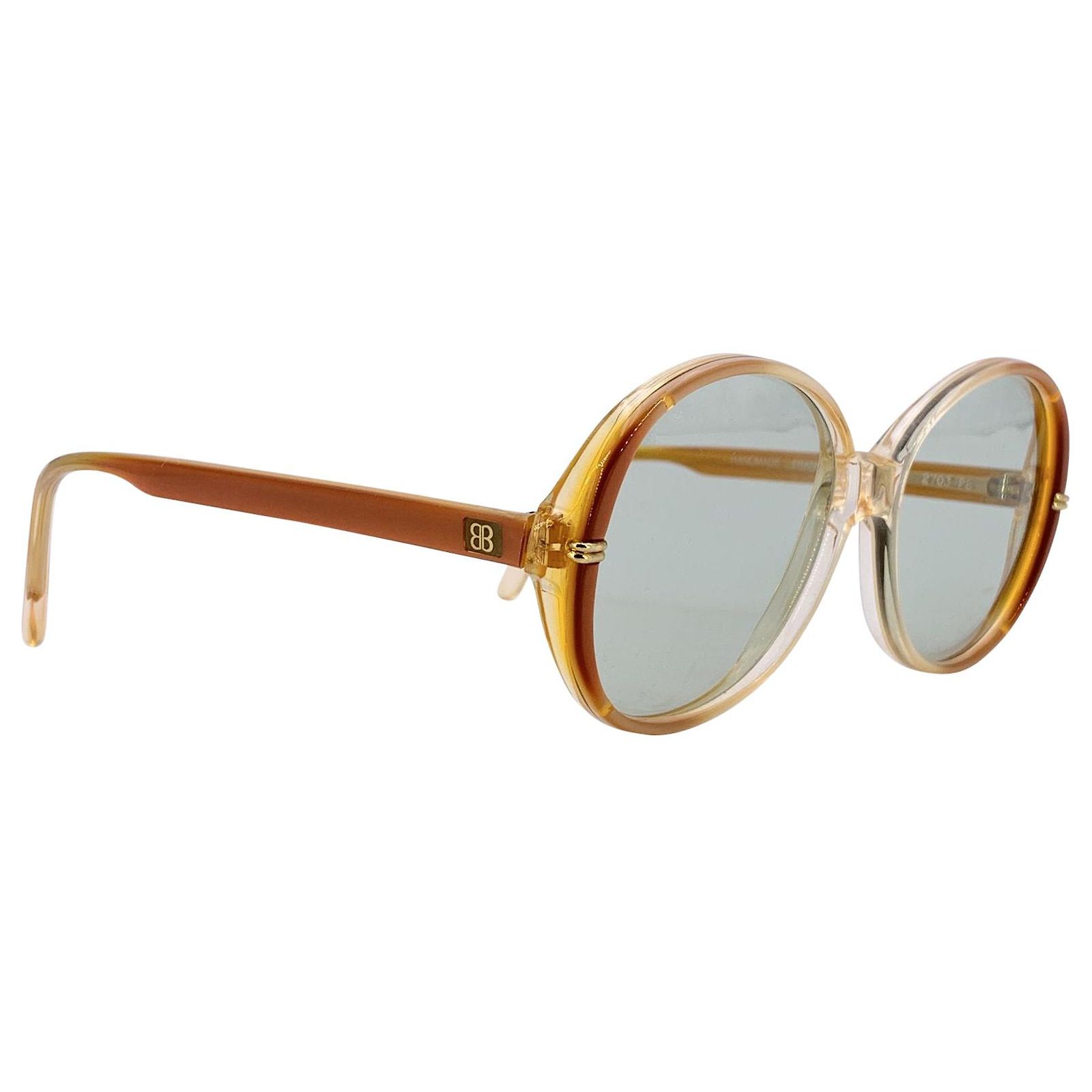 Balenciaga Vintage Plastic Sunglasses Brown Beige ref  display picture 3