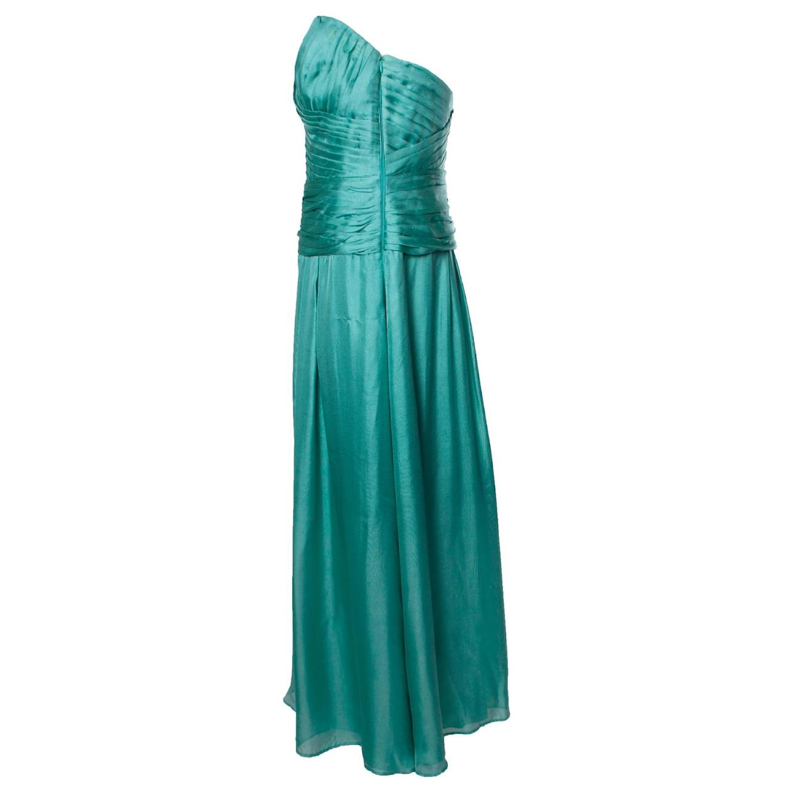 Hugo Boss black label strapless corset dress Green Silk ref.2621451 - Joli  Closet