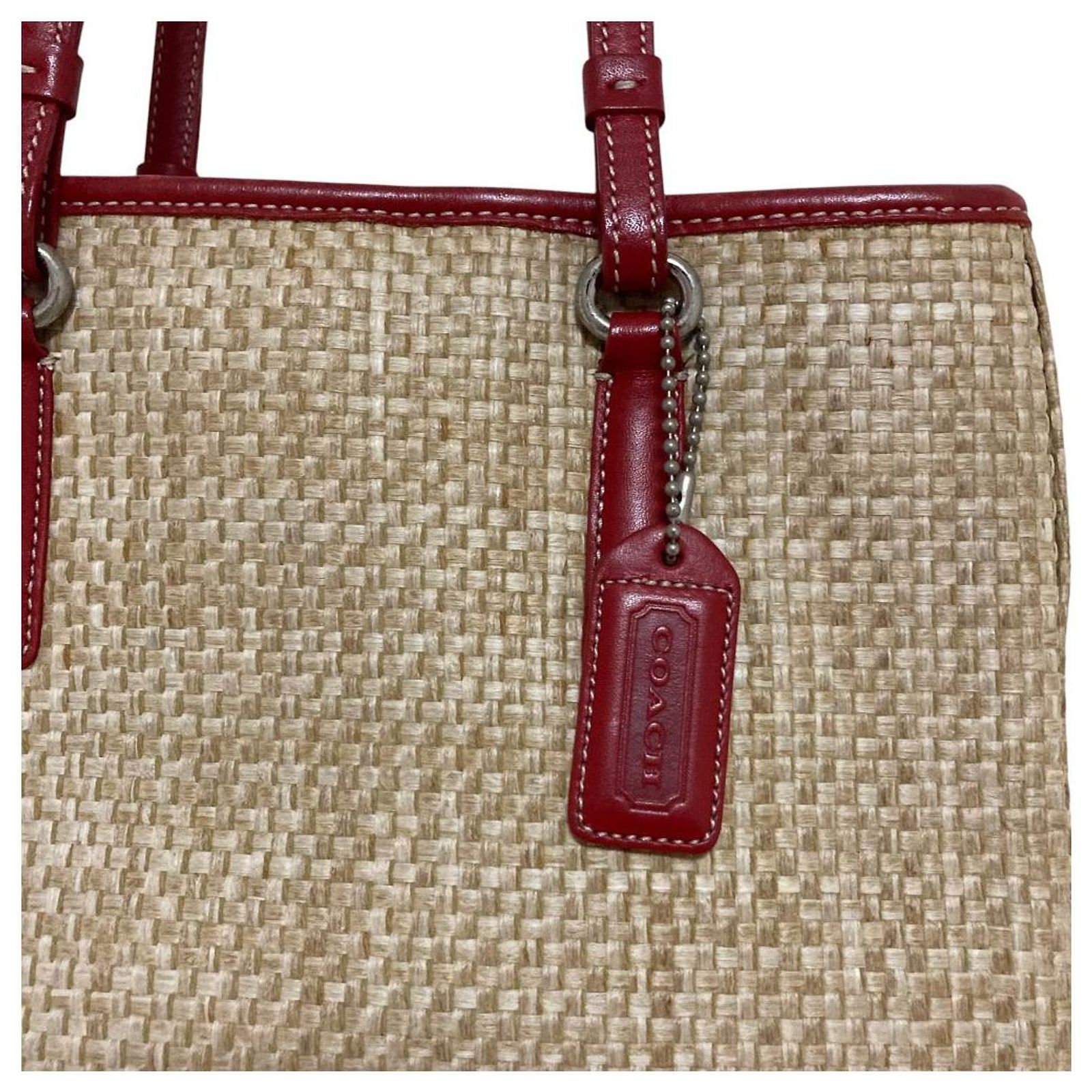 Coach Leather×Raffia Tote Bag (Sold) - Joli Closet